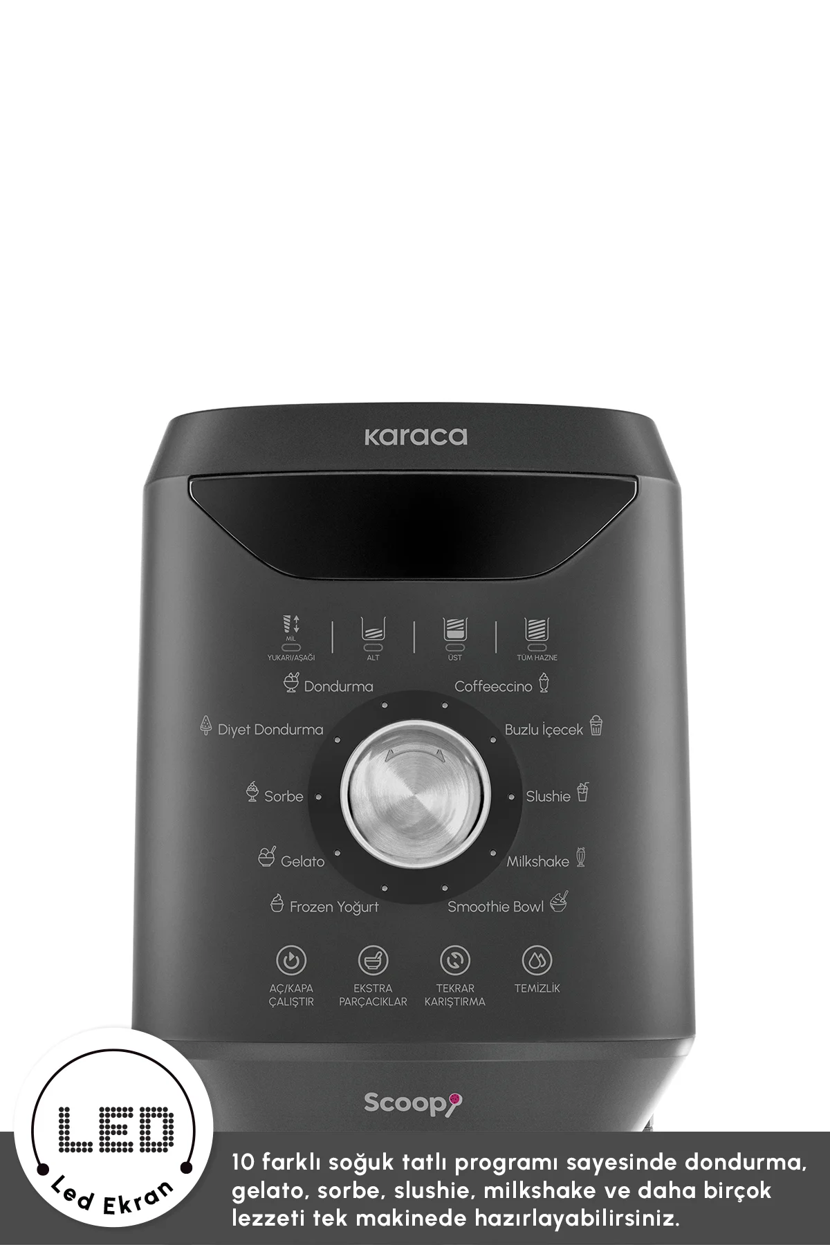 Scoopi 10 in 1 Dondurma Makinesi Matte Black