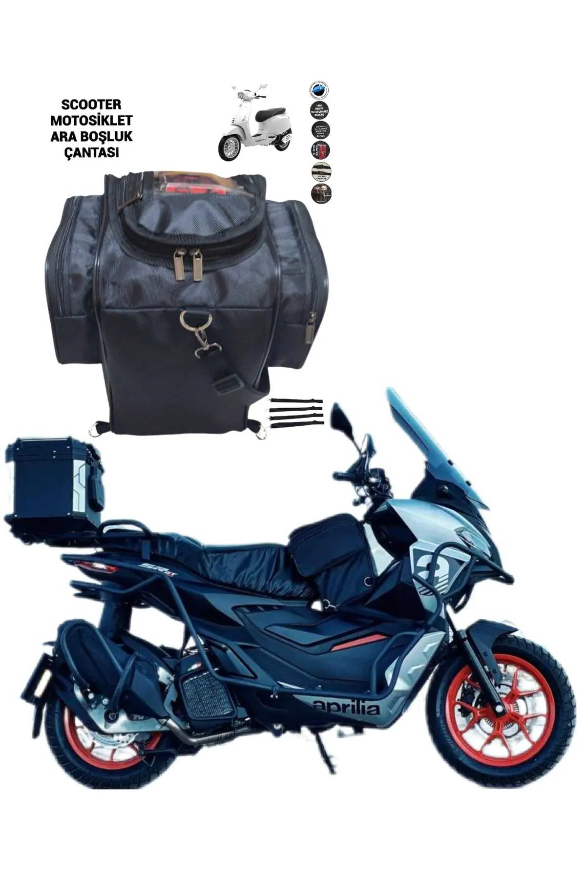 SCOOTER ARA BOŞLUK ÇANTASI 3 CEBLİ TELEFON BÖLMELİ