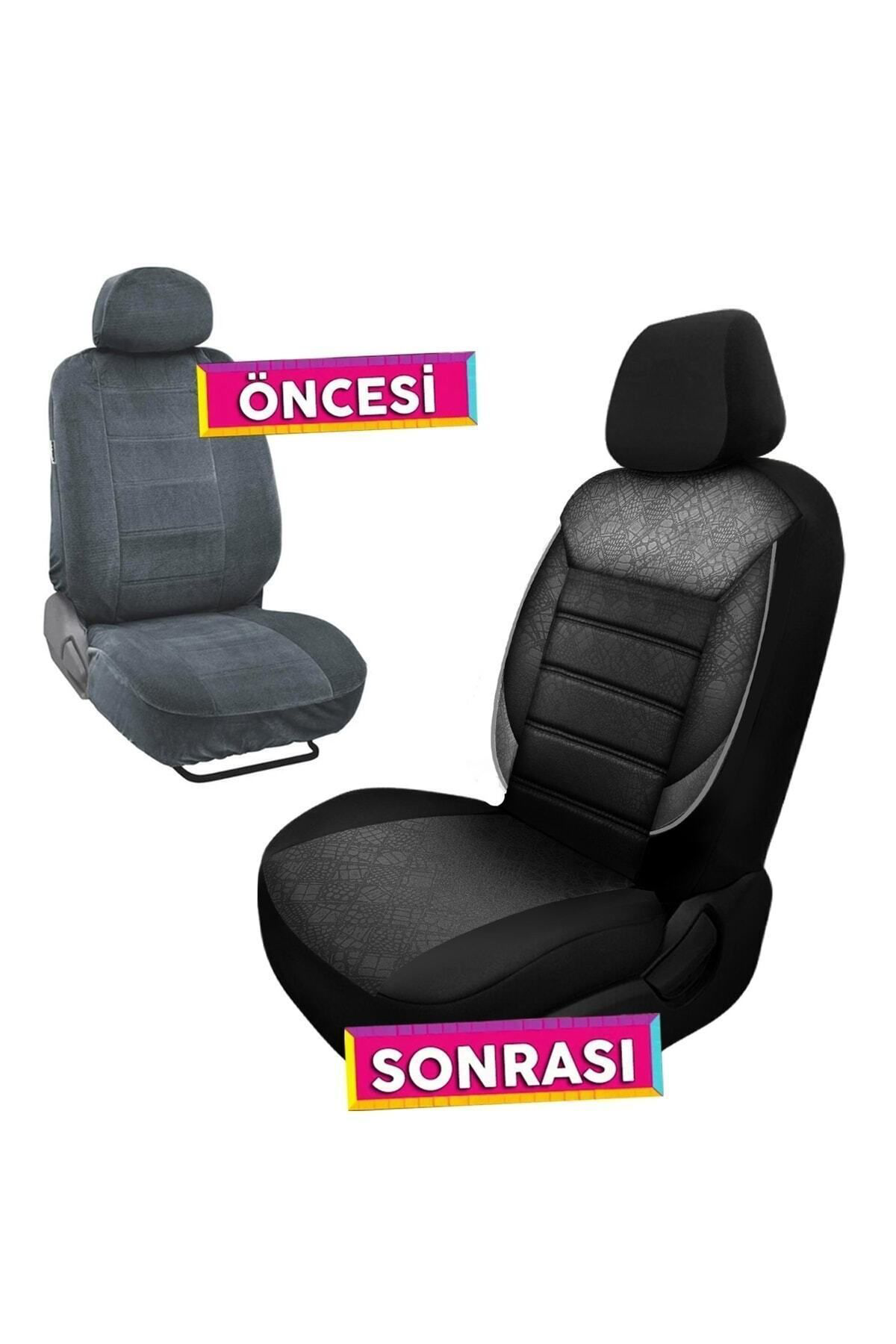 Scorpion Serisi Gofraj Kumaş Oto Koltuk Kılıfı Ön Arka Tam Set - 