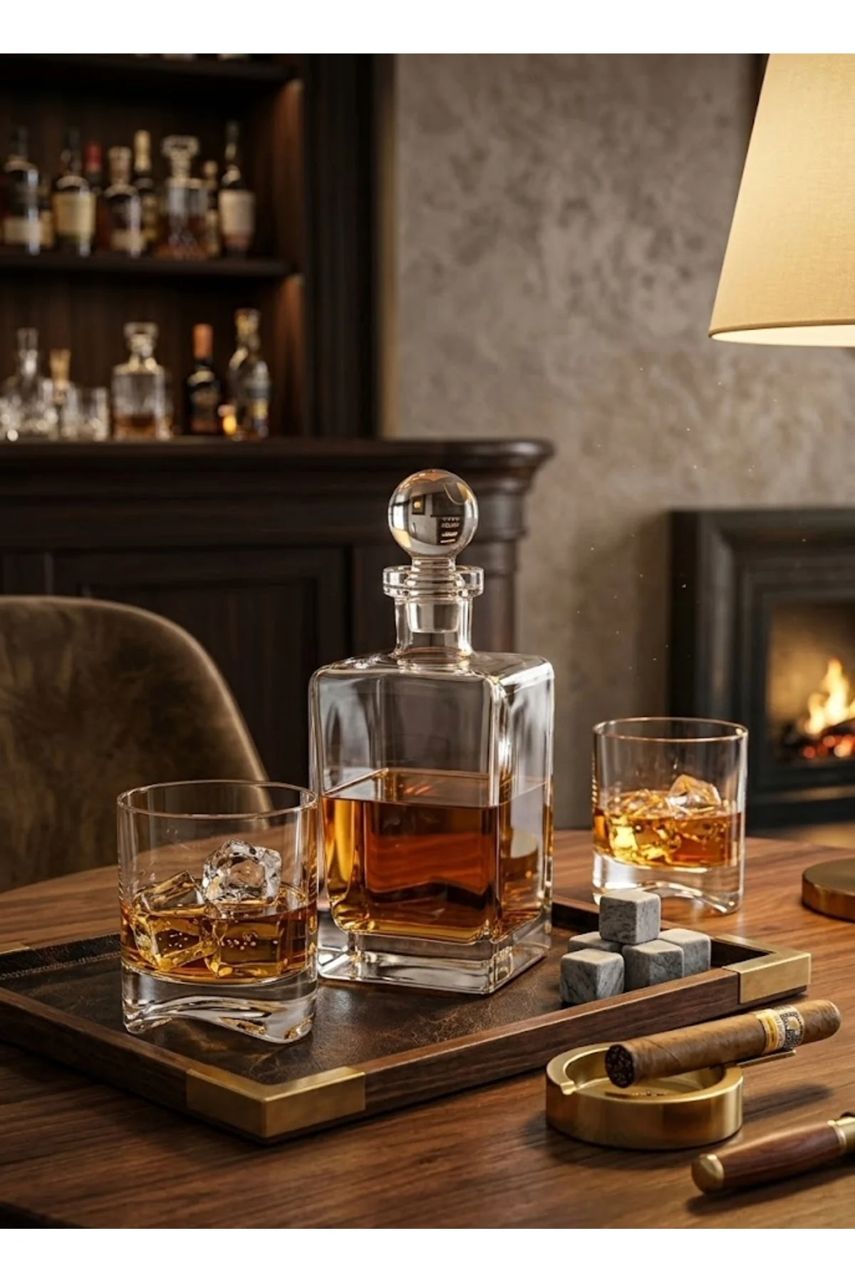 Scotland Viski Karafı 750cc & Nude Arch 2'li Viski Bardak Seti - Scotland Viski Karafı 750cc & Nude Arch 2'li Viski Bardak Seti -