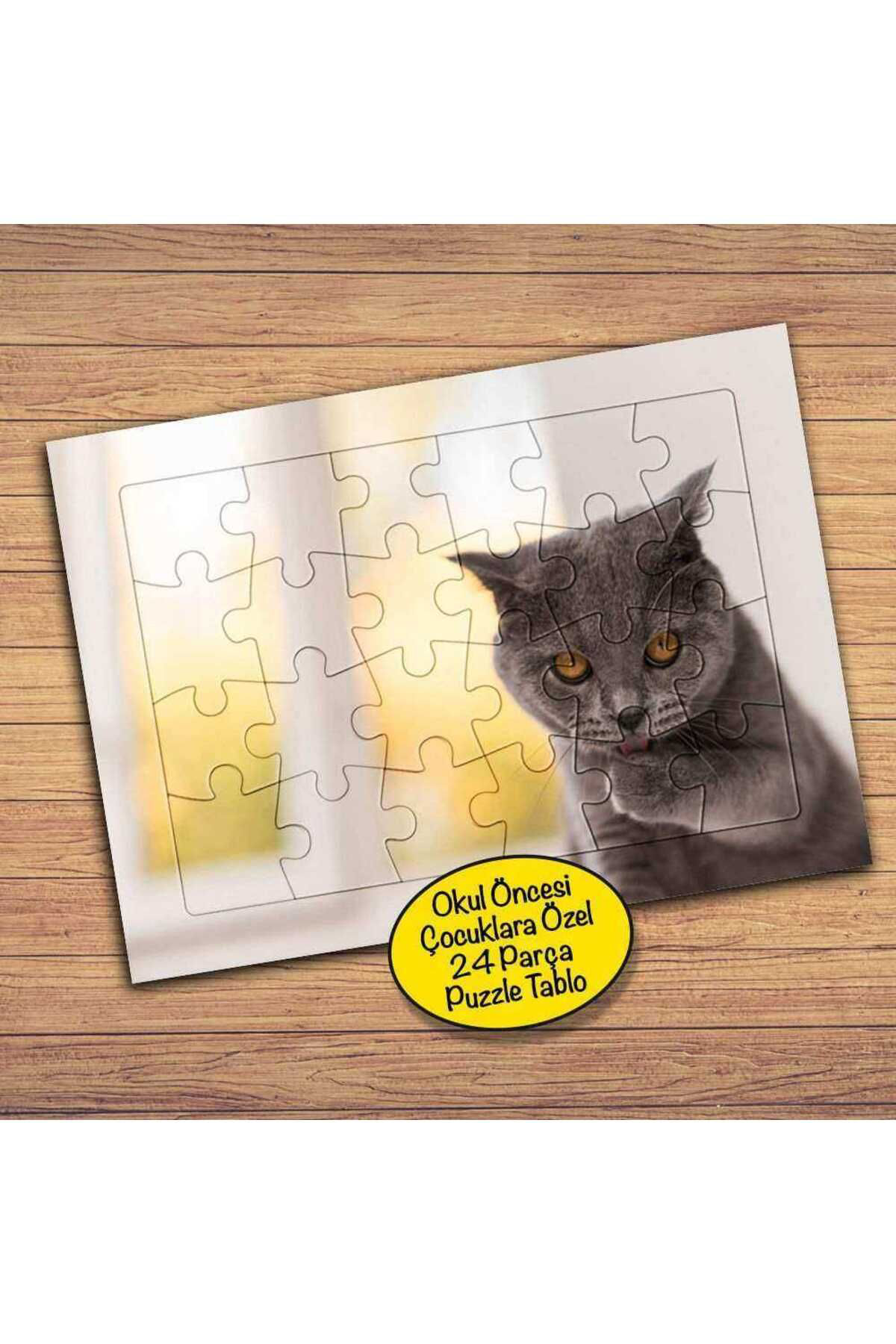 Cnpromosyon Scottish Fold Kedi Çocuklara Özel Puzzle Yapboz Tablo-2148045713