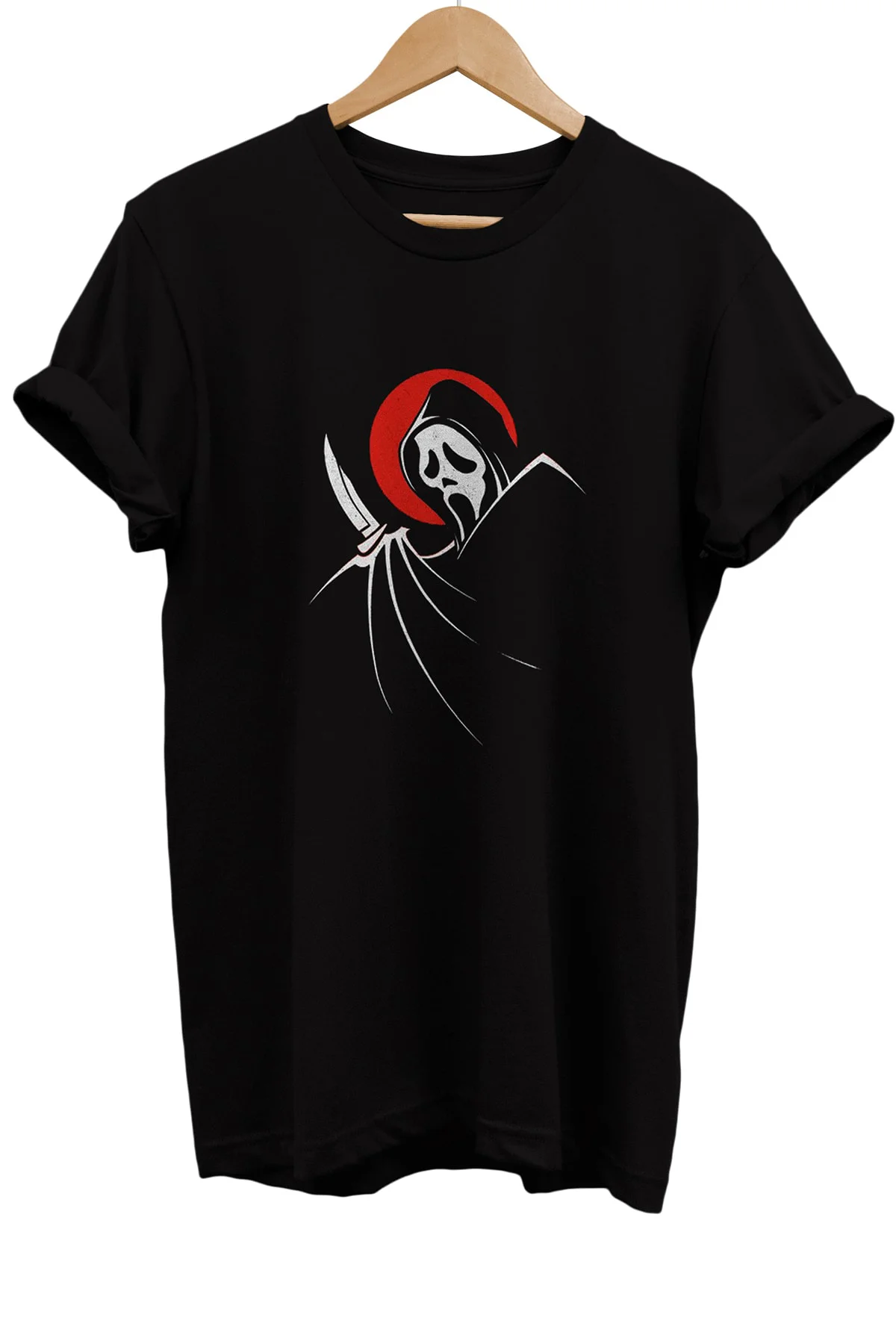 Scream Baskılı %100 Pamuk Basic T-shirt Normal Beden Tişört