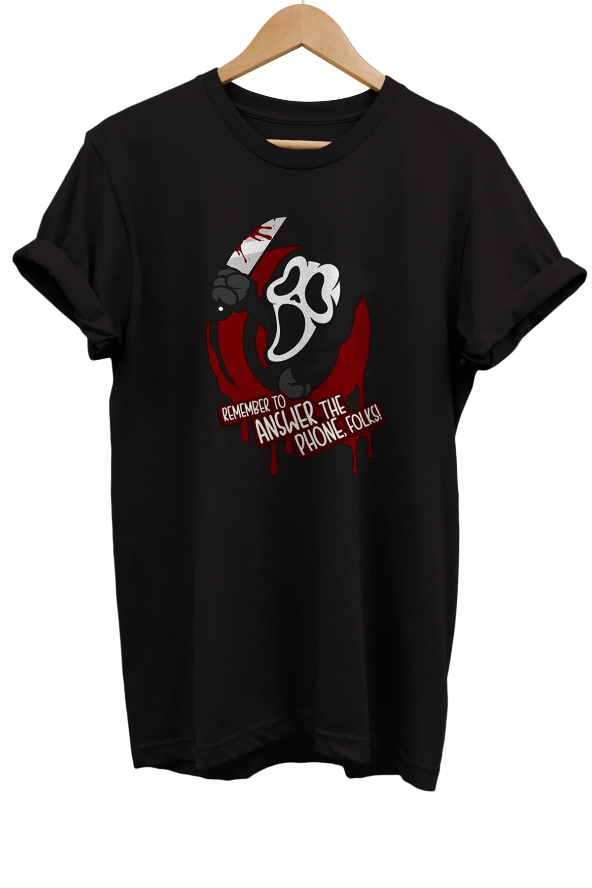 Scream Baskılı %100 Pamuk Basic T-shirt Normal Beden Tişört