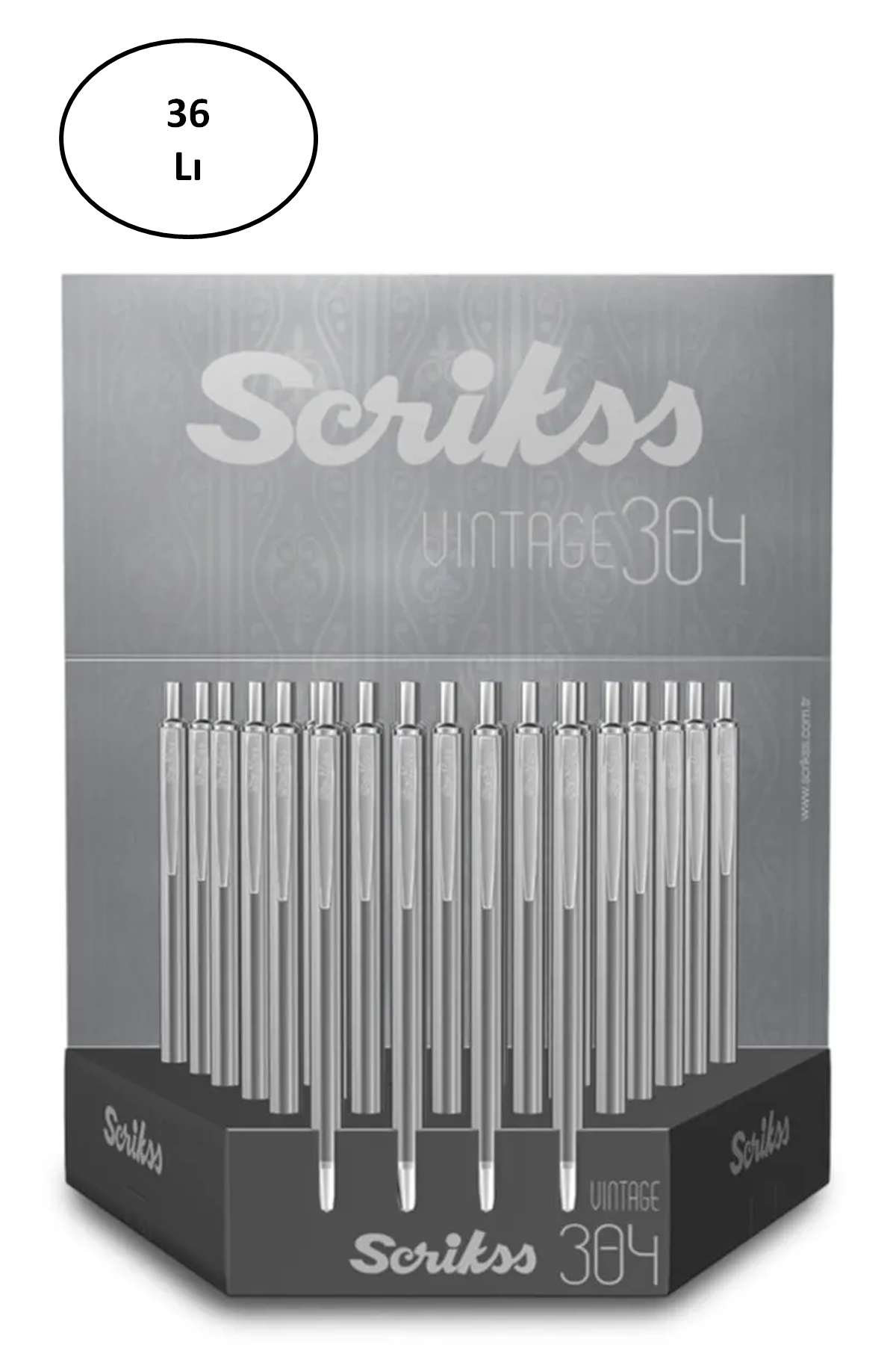 Just Cheap Store Scrikss 304 Tükenmez Kalem Siyah-Beyaz Karişik 36'Li