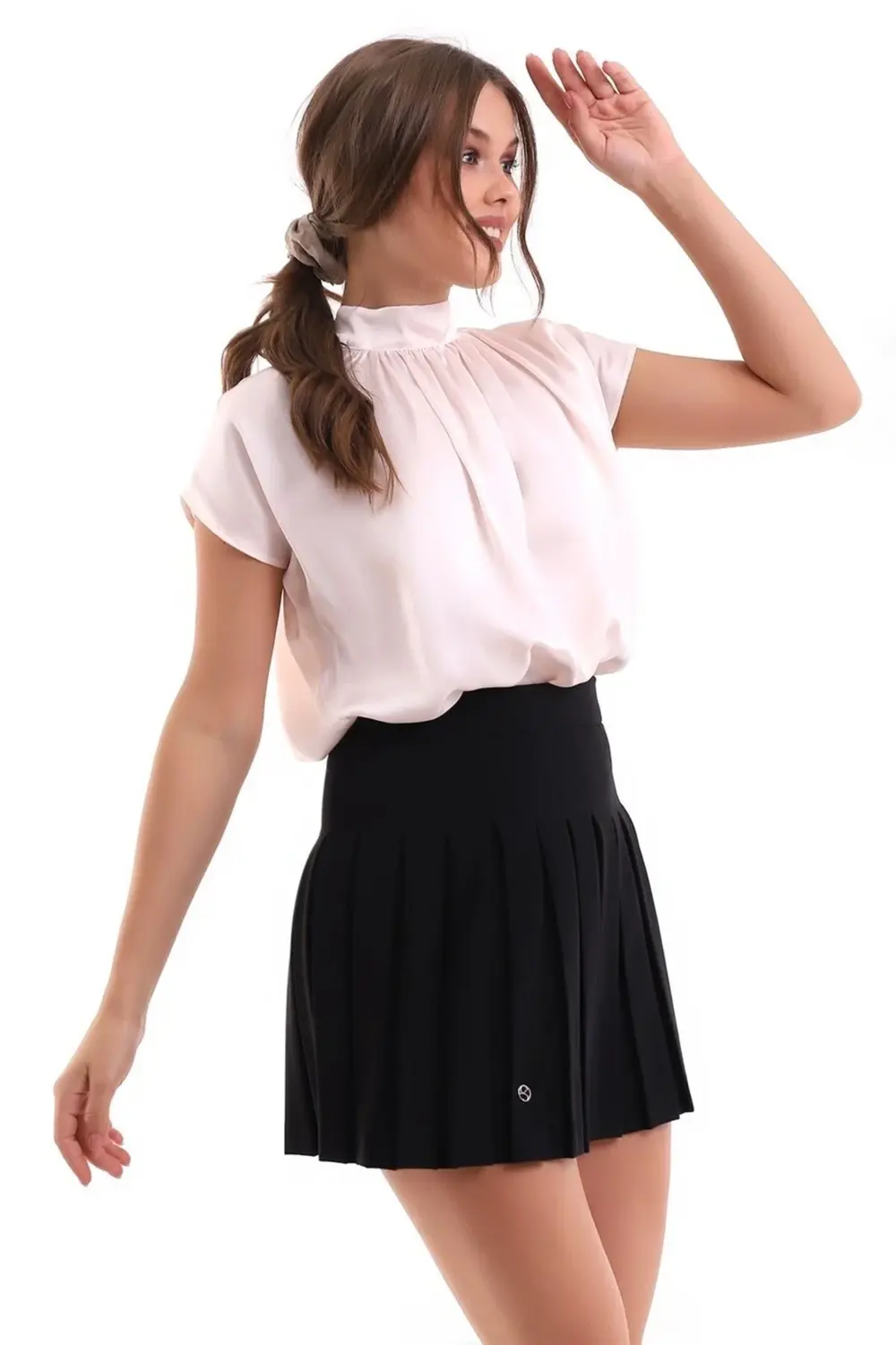 Scuba Krep Pileli Esnek Cool Şık Ve  Likralı Mini Etek