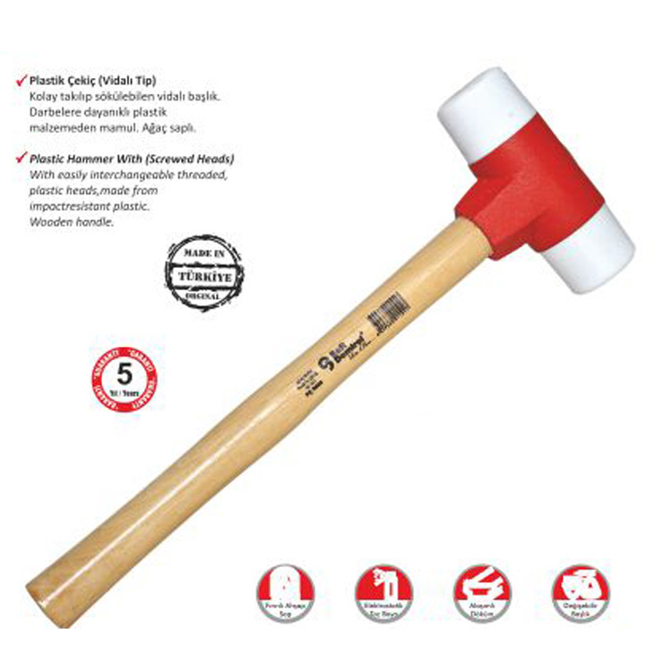 S.D. Sert Plastik Çekiç No:30 - Ahşap Saplı TdrTR