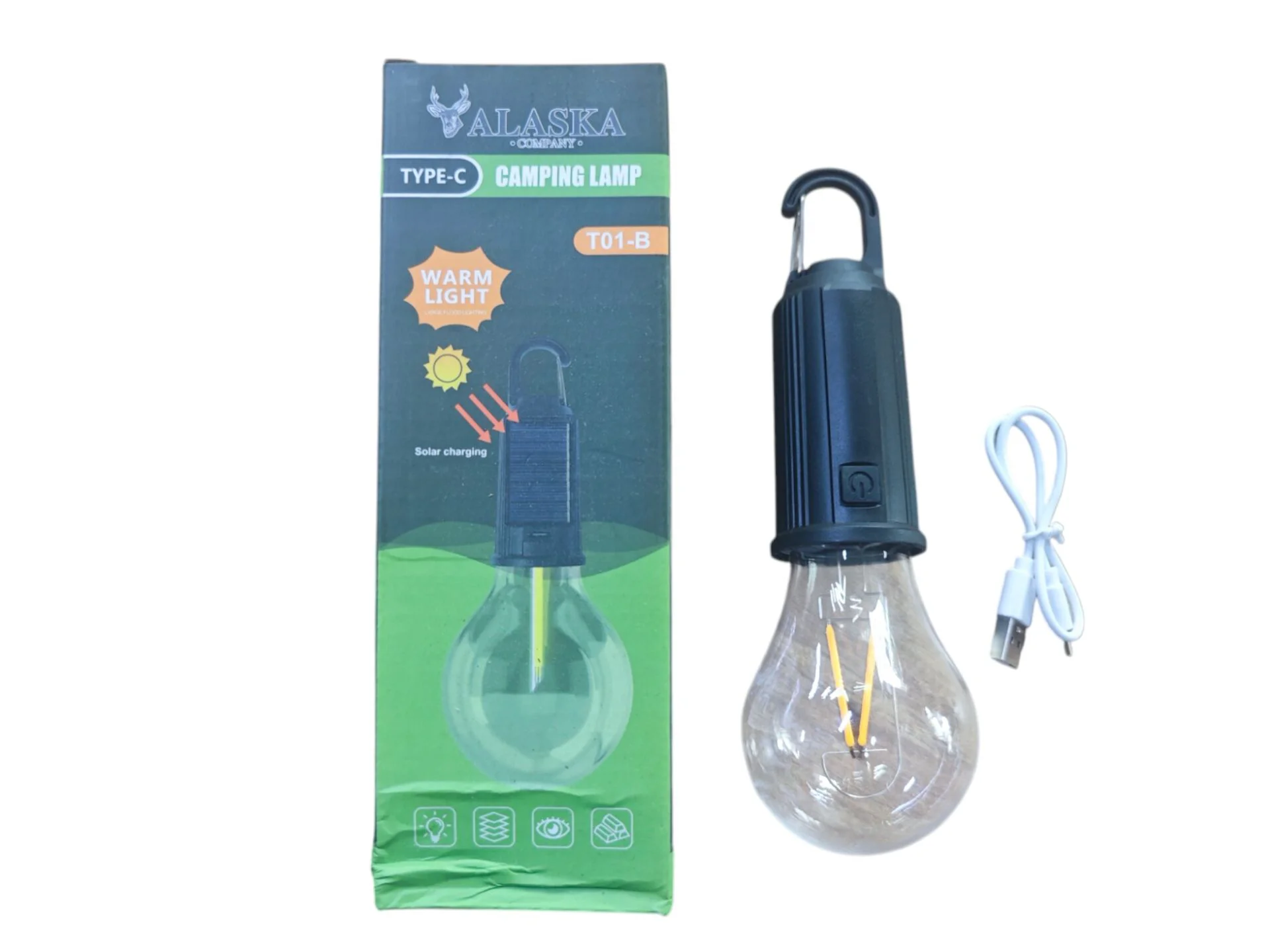 SDRLED002   Alaska T01-B Solar Şarjlı Askılı Led Ampul