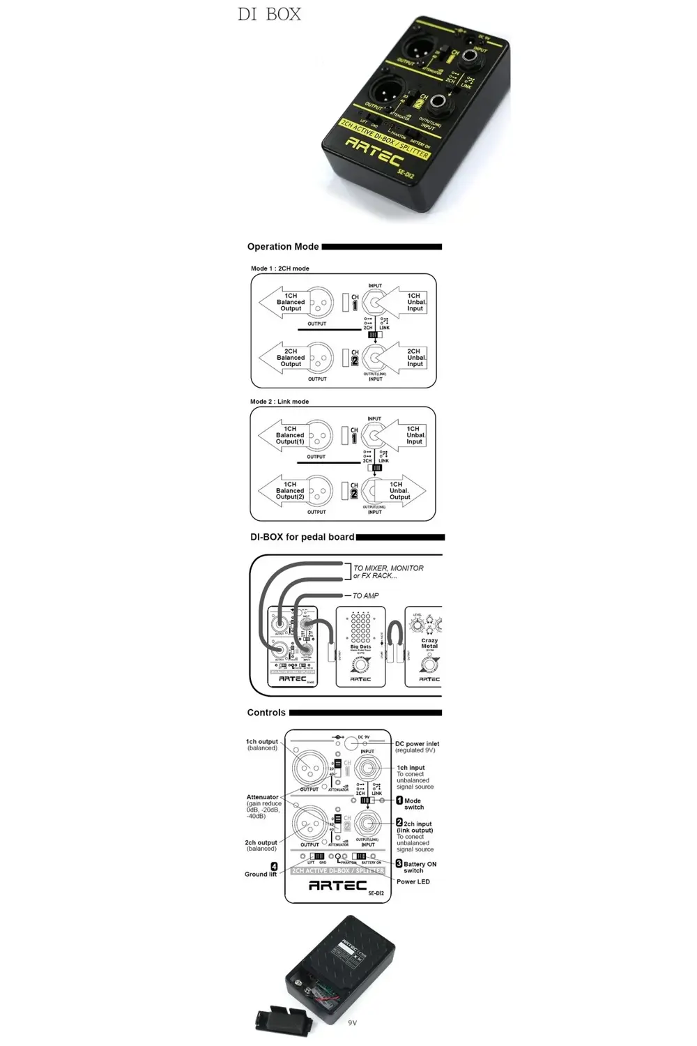 SE-DI2 Active Direct Box - 2 Kanal DI-BOX
