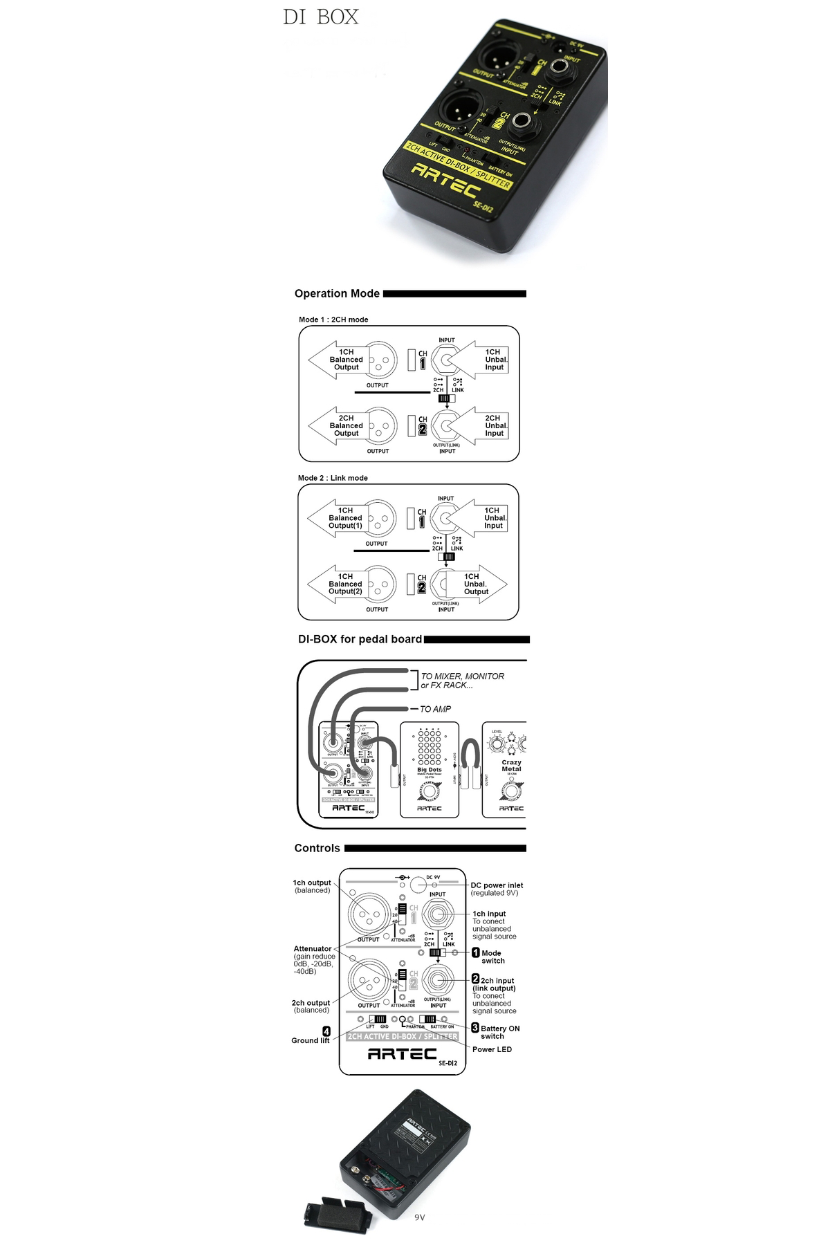 Artec Se-Di2 Active Direct Box - 2 Kanal Di-Box