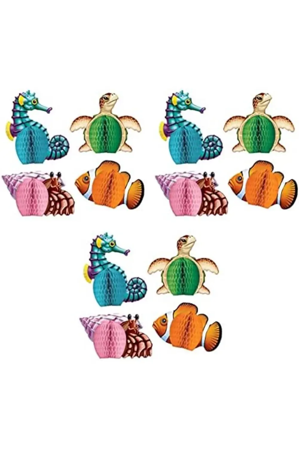 Sea Creatures Petek Parti Süslemeleri - 3'lü Paket 395519