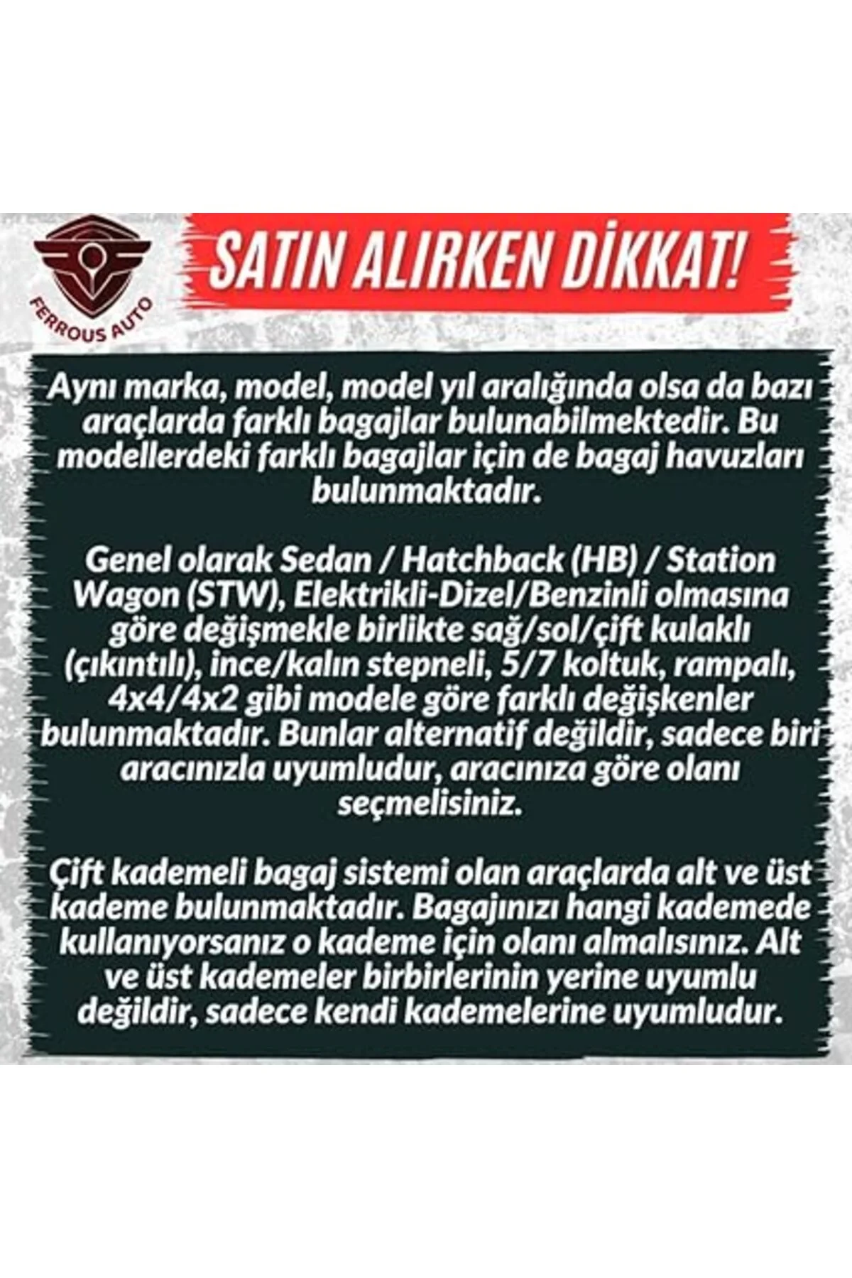 Seal U ile Uyumlu Ferrous 4D Havuzlu Kauçuk Paspas ve ÜST KADEME İçin 3D Bagaj Havuzu 2024 ve Üstü
