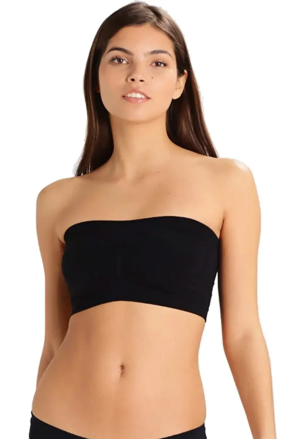 Seamless Straplez Dikişsiz Soprcu Bustiyer Siyah Yeni Sezon