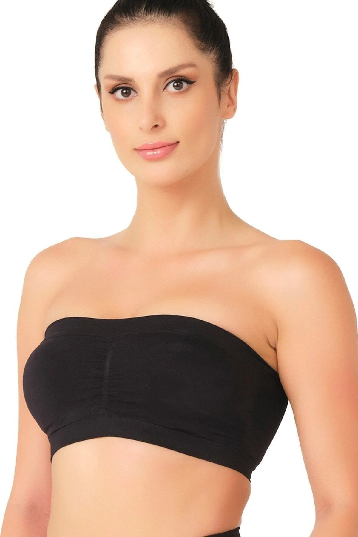 Seamless Straplez Pedli Sporcu Bustiyer Siyah Yeni Sezon (1 Adet 