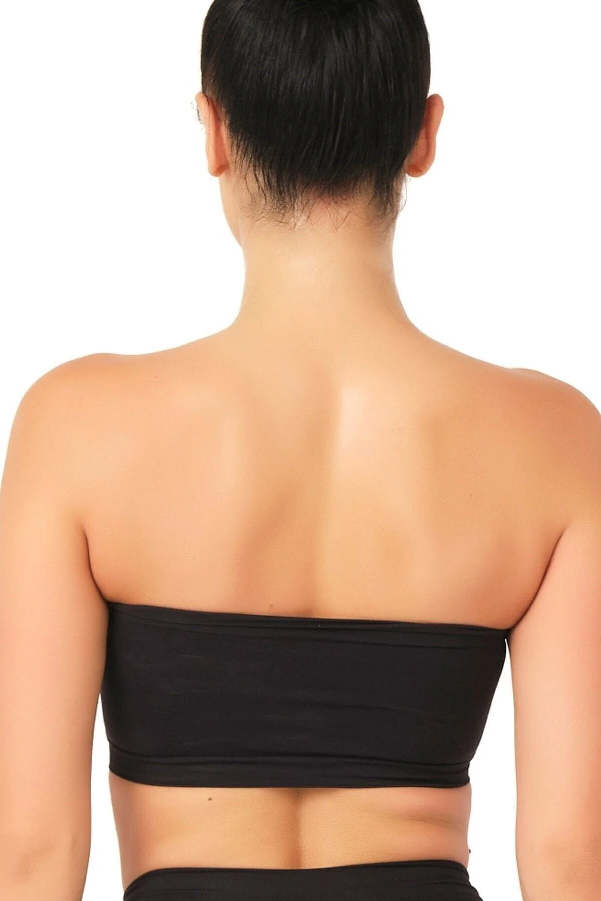 Seamless Straplez Pedli Sporcu Bustiyer Siyah Yeni Sezon (1 Adet 