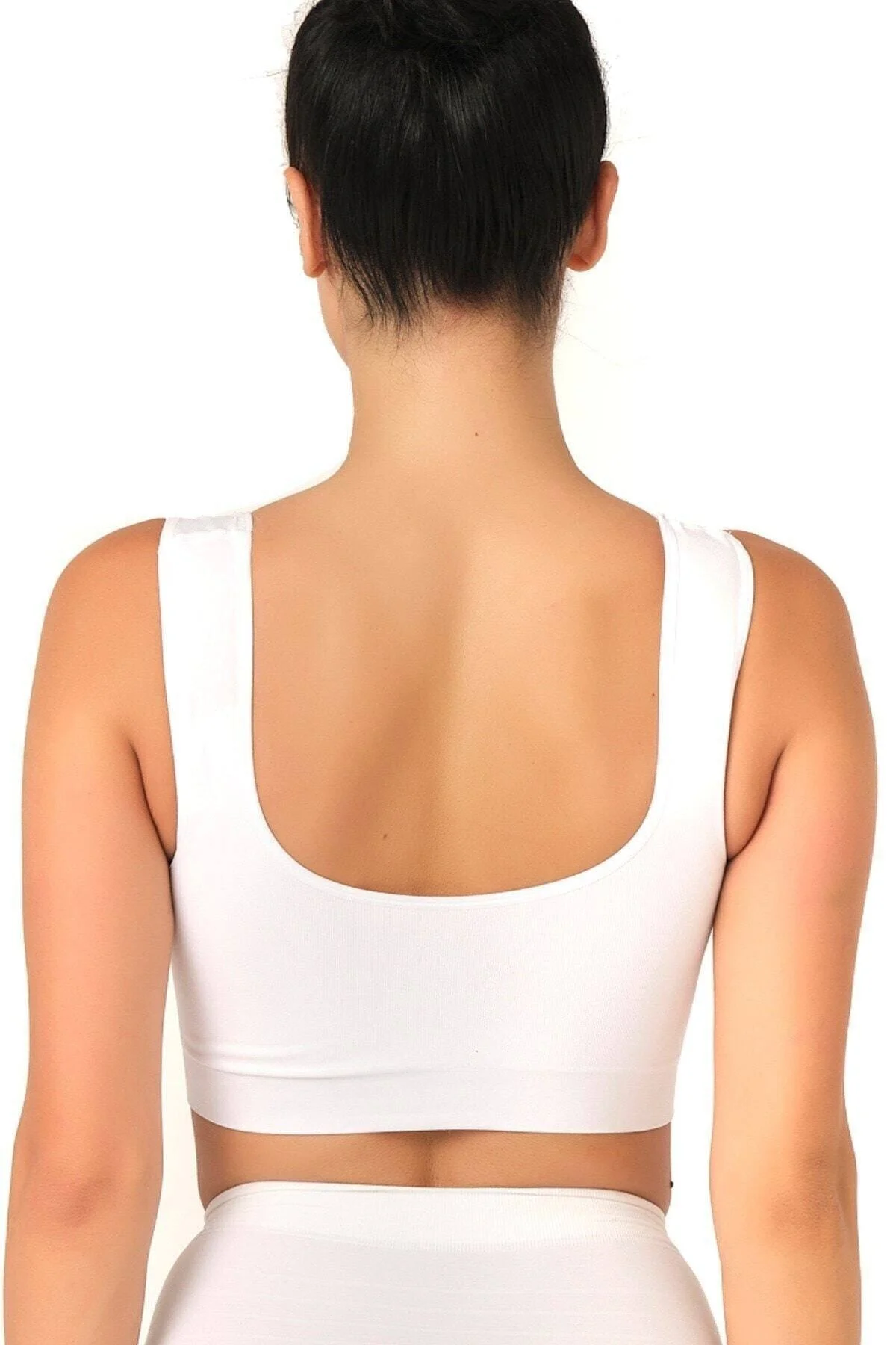 Seamless Toparlayıcı Pedli Sporcu Sütyen Beyaz Yeni Sezon (3 Adet