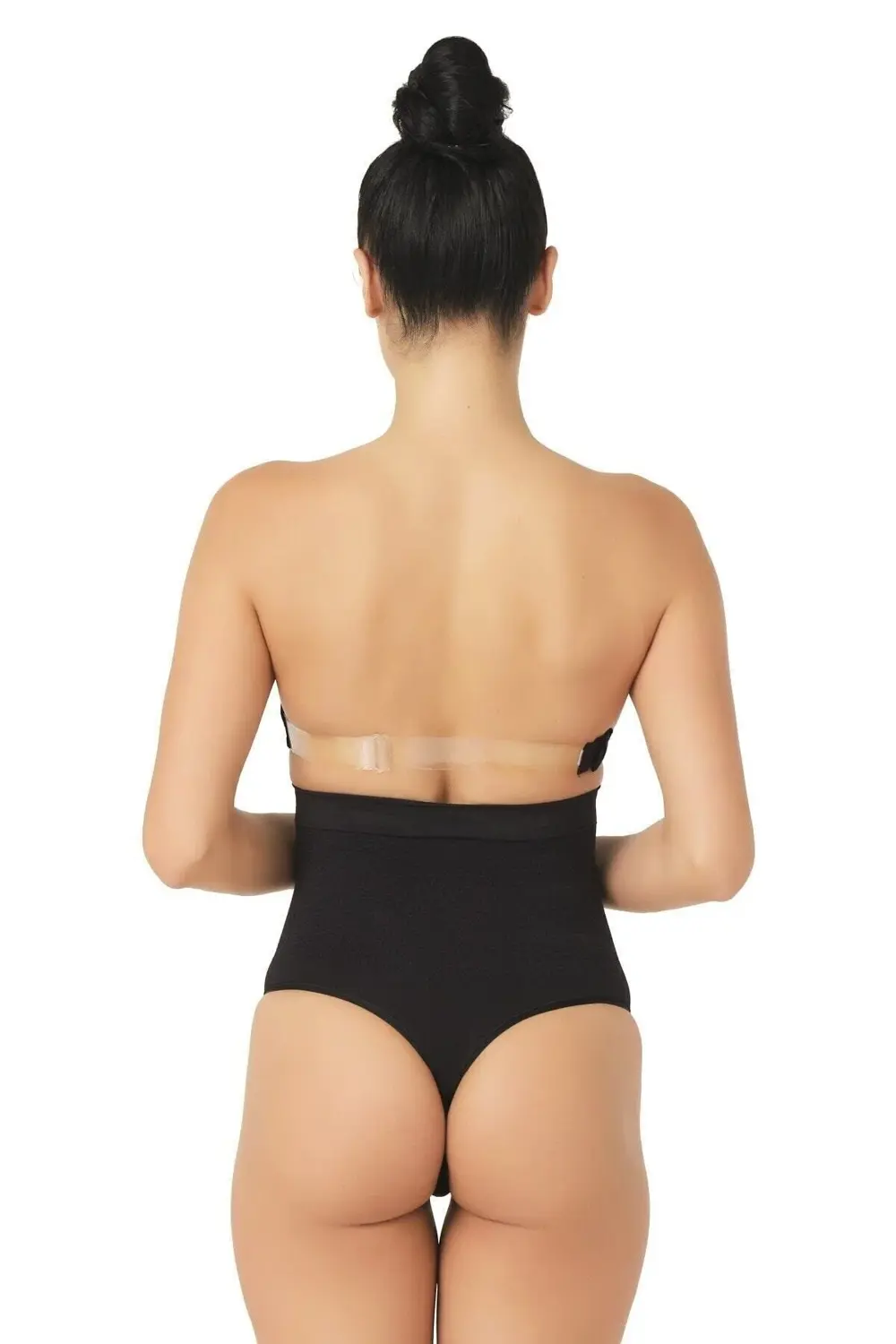 Seamless Yüksek Bel Karın Destekli String Külot Korse 2054 Siyah