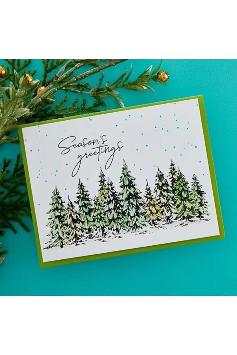 Season's Greetings Evergreens Pres Plakası, Metal 395519
