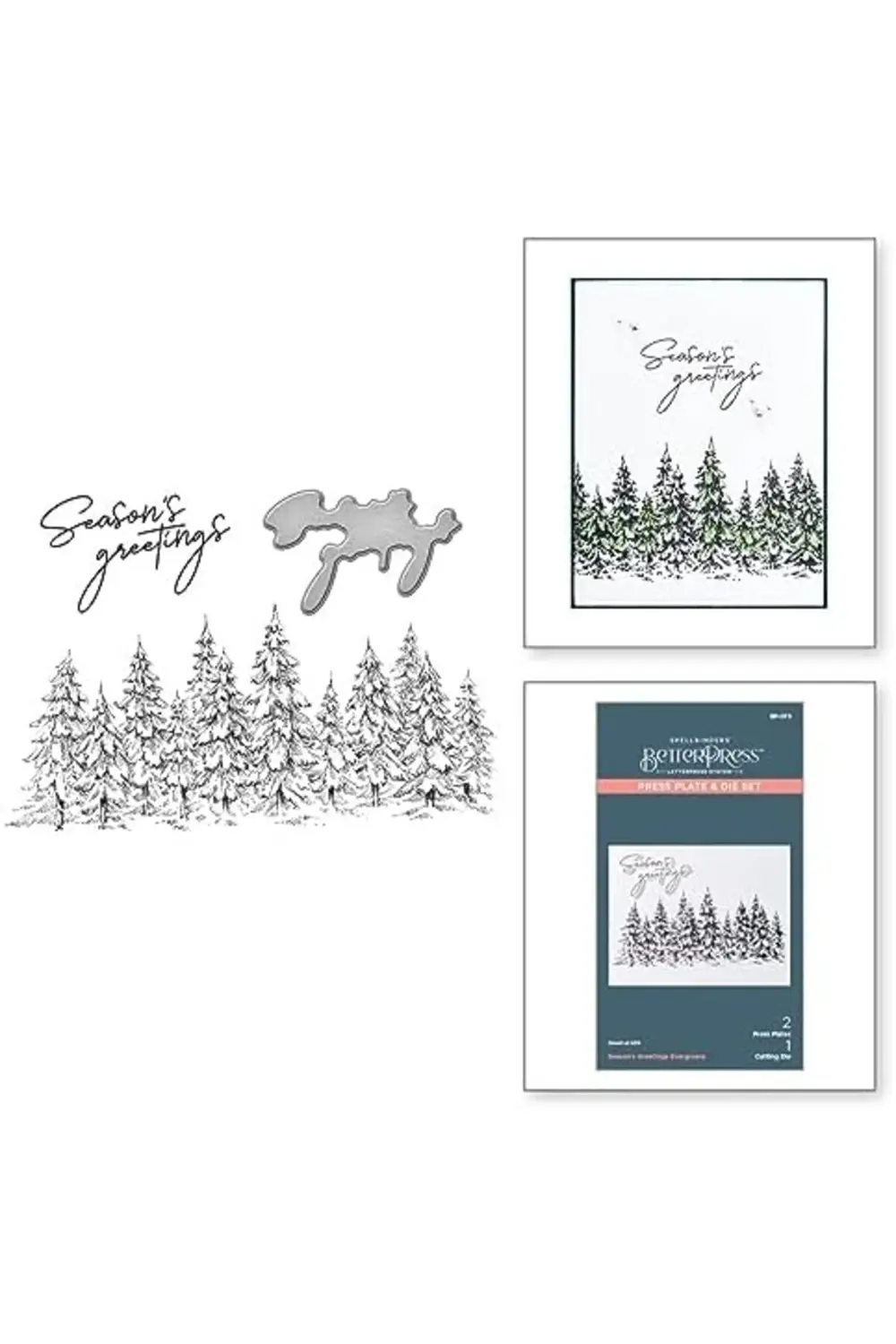 Season's Greetings Evergreens Pres Plakası, Metal 395519