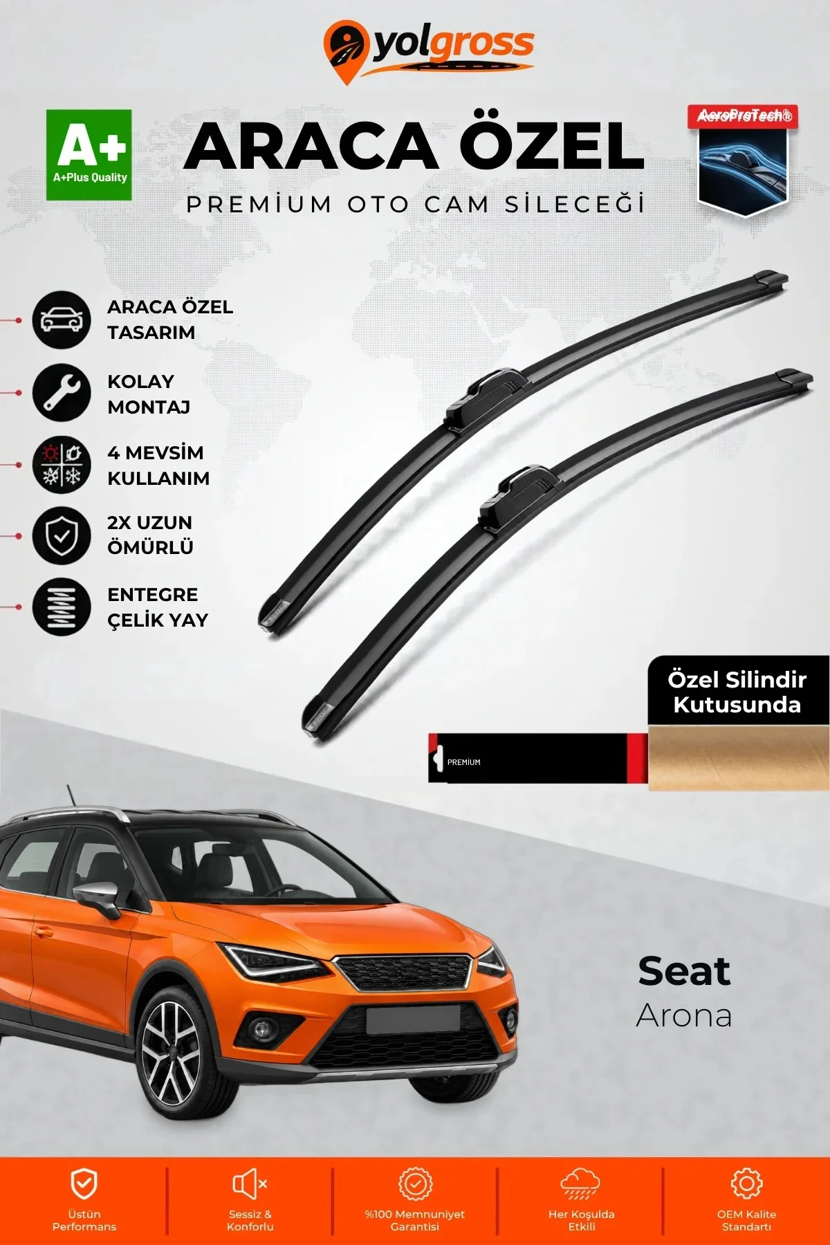 Seat Arona Ön Cam Silecek Seti 2017 Üzeri Premium Araca Özel 65-45 Cm A+ Kalite Seat Arona Ön Cam Silecek Seti 2017 Üzeri Premium Araca Özel 65-45 Cm A+ Kalite