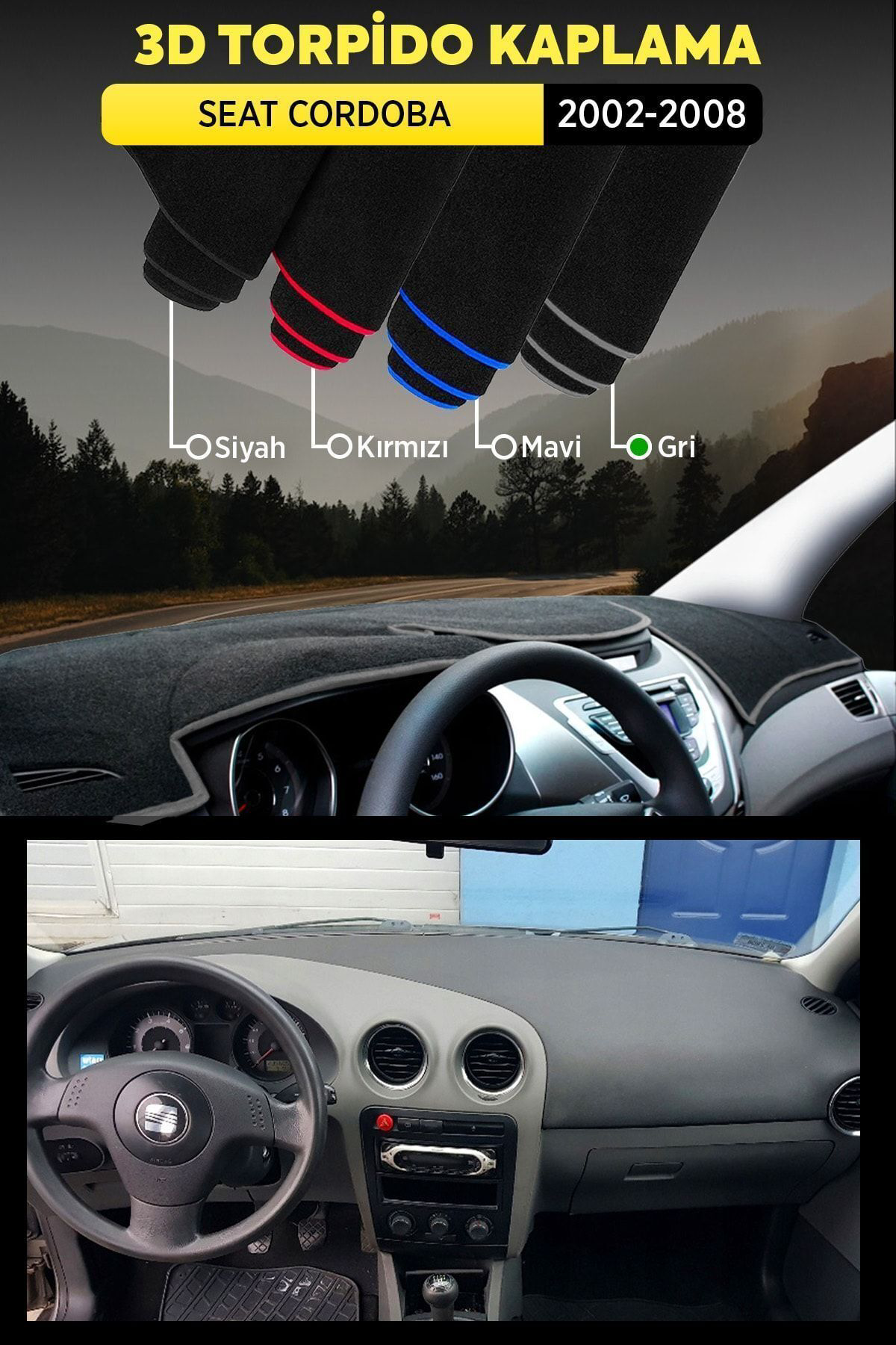 Seat Cordoba (2002-2008) 3d Torpido Koruma Kılıfı - Ön Göğüs Kapl