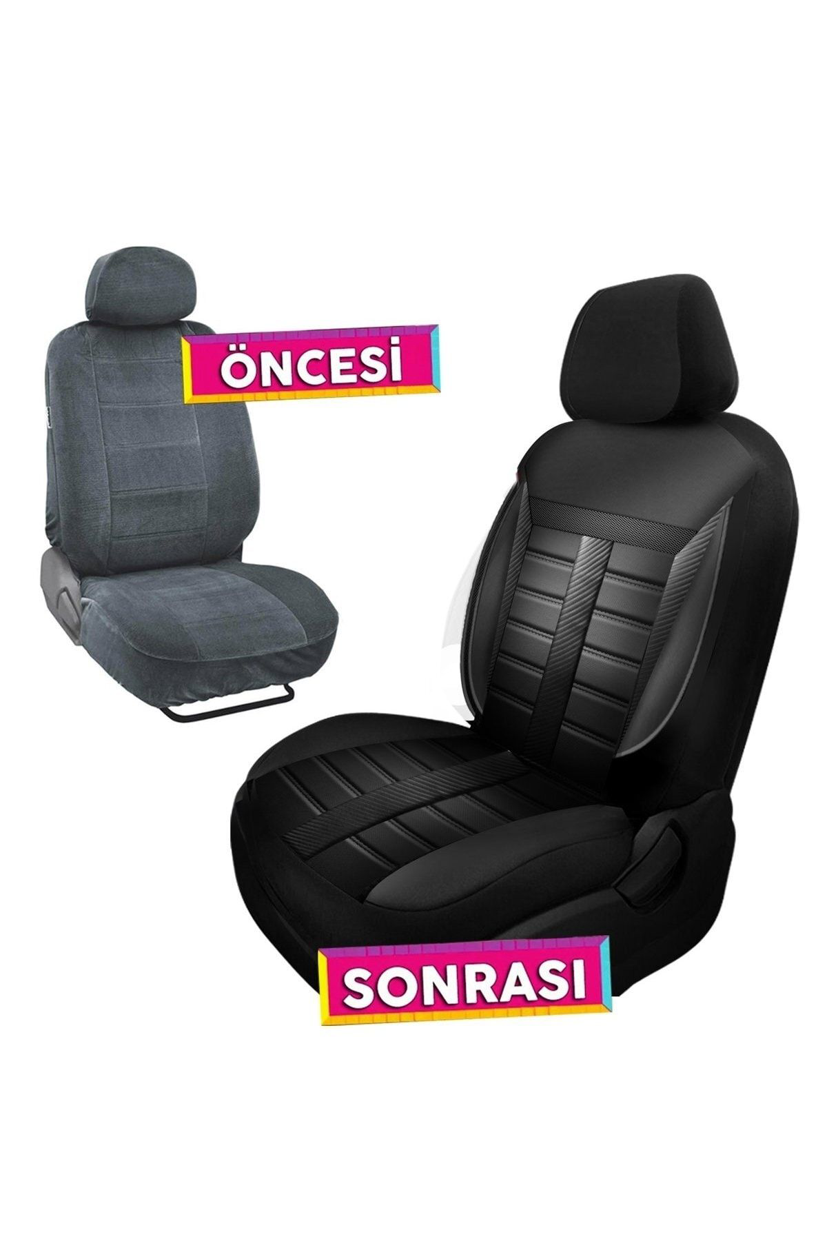 Seat Cordoba Uyumlu Koltuk Kılıfı Talos Serisi Carbon Deri - Siya