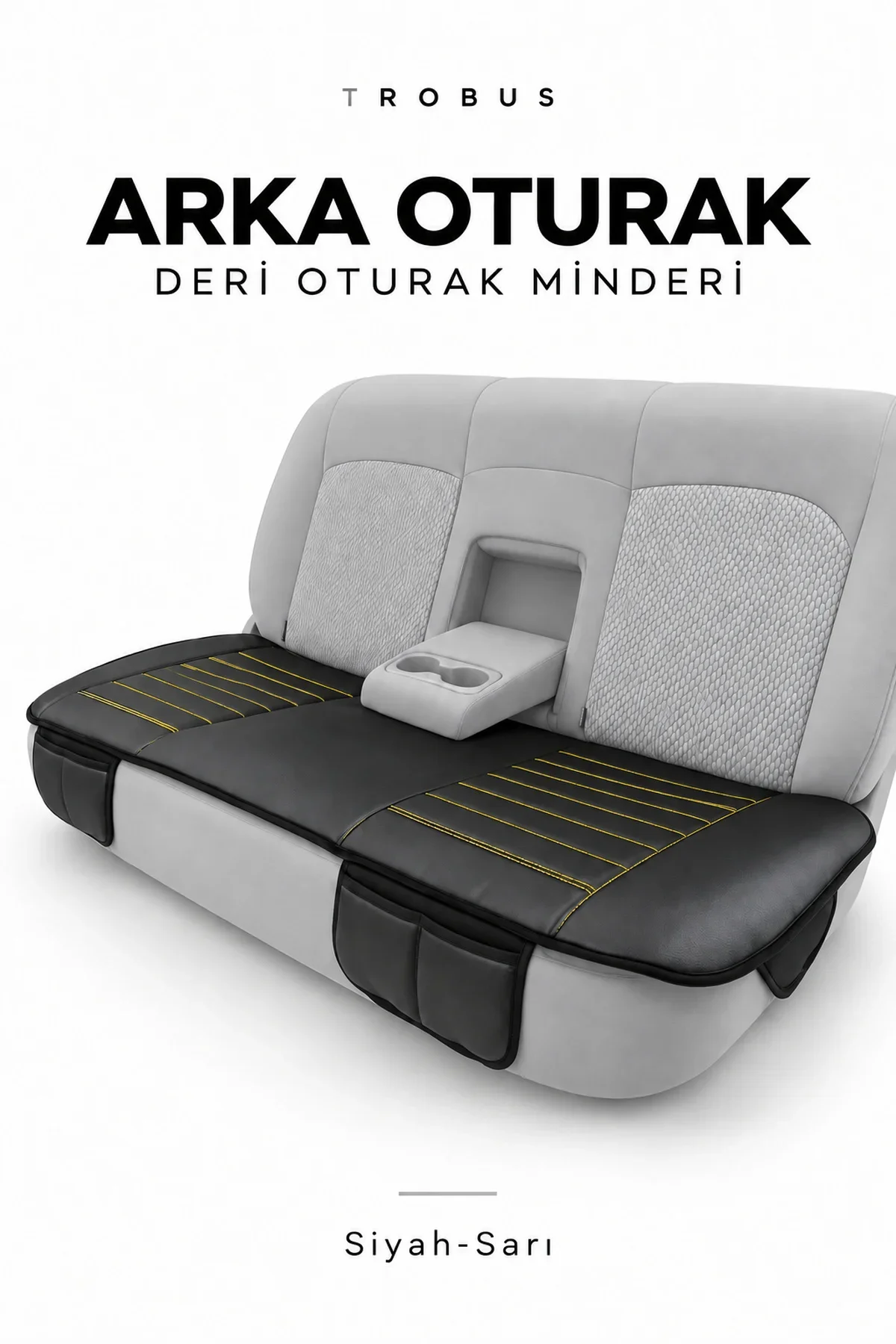Seat Ibiza 2008+ Çizgili Suni Deri Su Geçirmez 3'lü Oturak Minderi Siyah Sarı Seat Ibiza 2008+ Çizgili Suni Deri Su Geçirmez 3'lü Oturak Minderi Siyah Sarı - Görsel 3