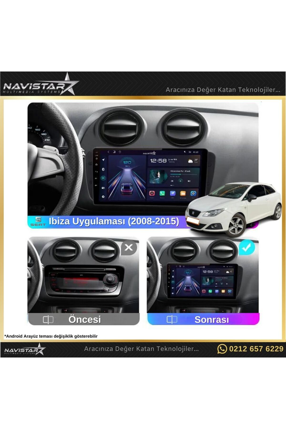 Seat Ibiza 20082015 Model 2gb 64gb Android 13 Kablosuz Carplay Na Seat Ibiza 20082015 Model 2gb 64gb Android 13 Kablosuz Carplay Na