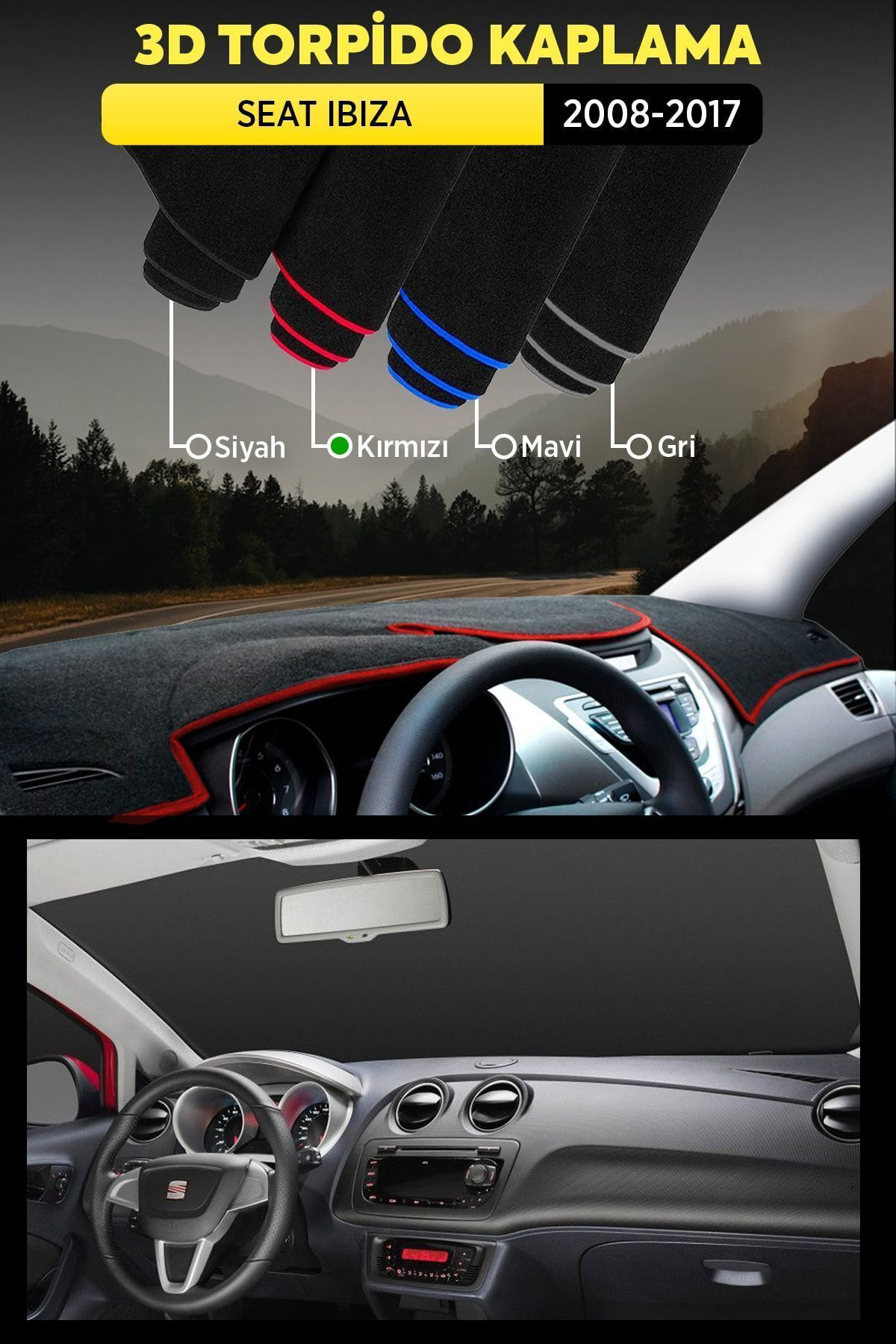 Seat Ibıza (2008-2017) 3d Torpido Koruma Kılıfı - Ön Göğüs Kaplam