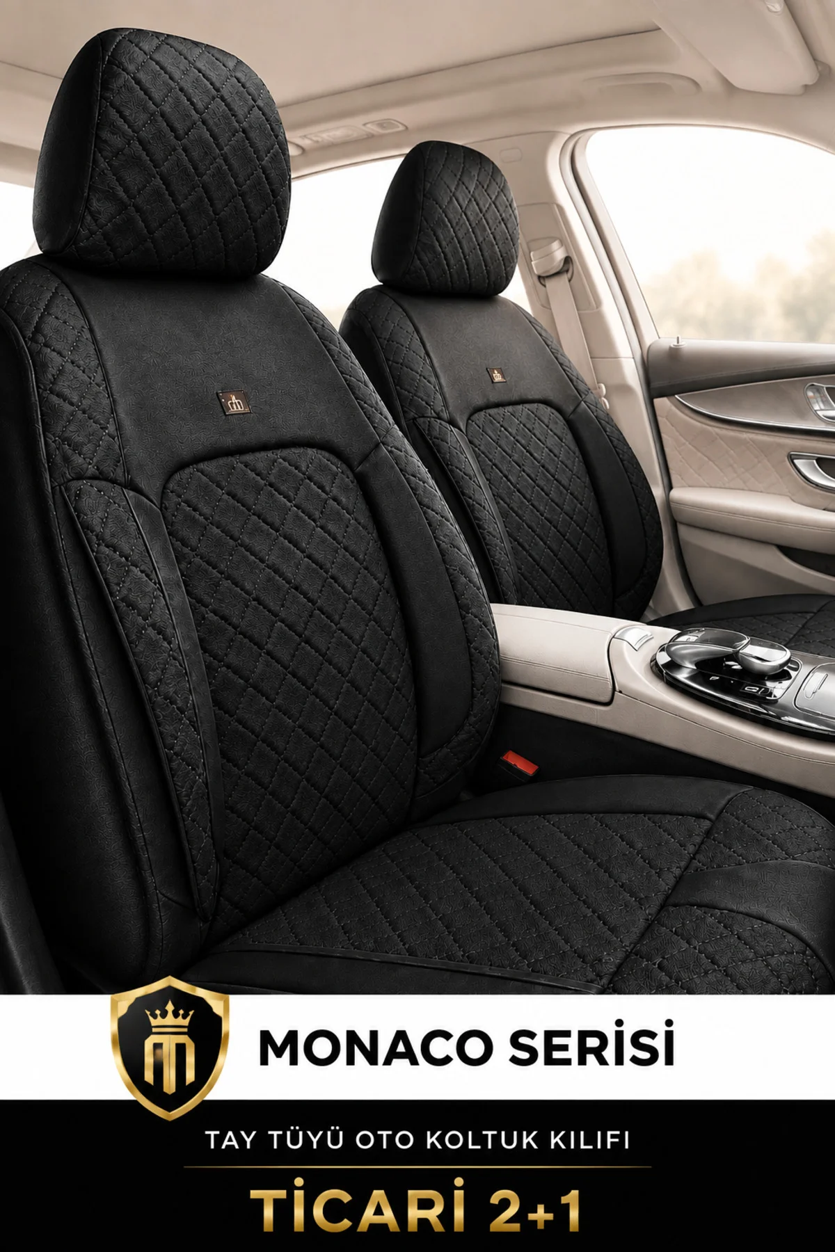 Seat Ibiza 2013-2017 Uyumlu Monaco Serisi Eviza 2+1 Ticari Siyah Koltuk Kılıfı Fiyatı, Yorumları ve Özellikleri
