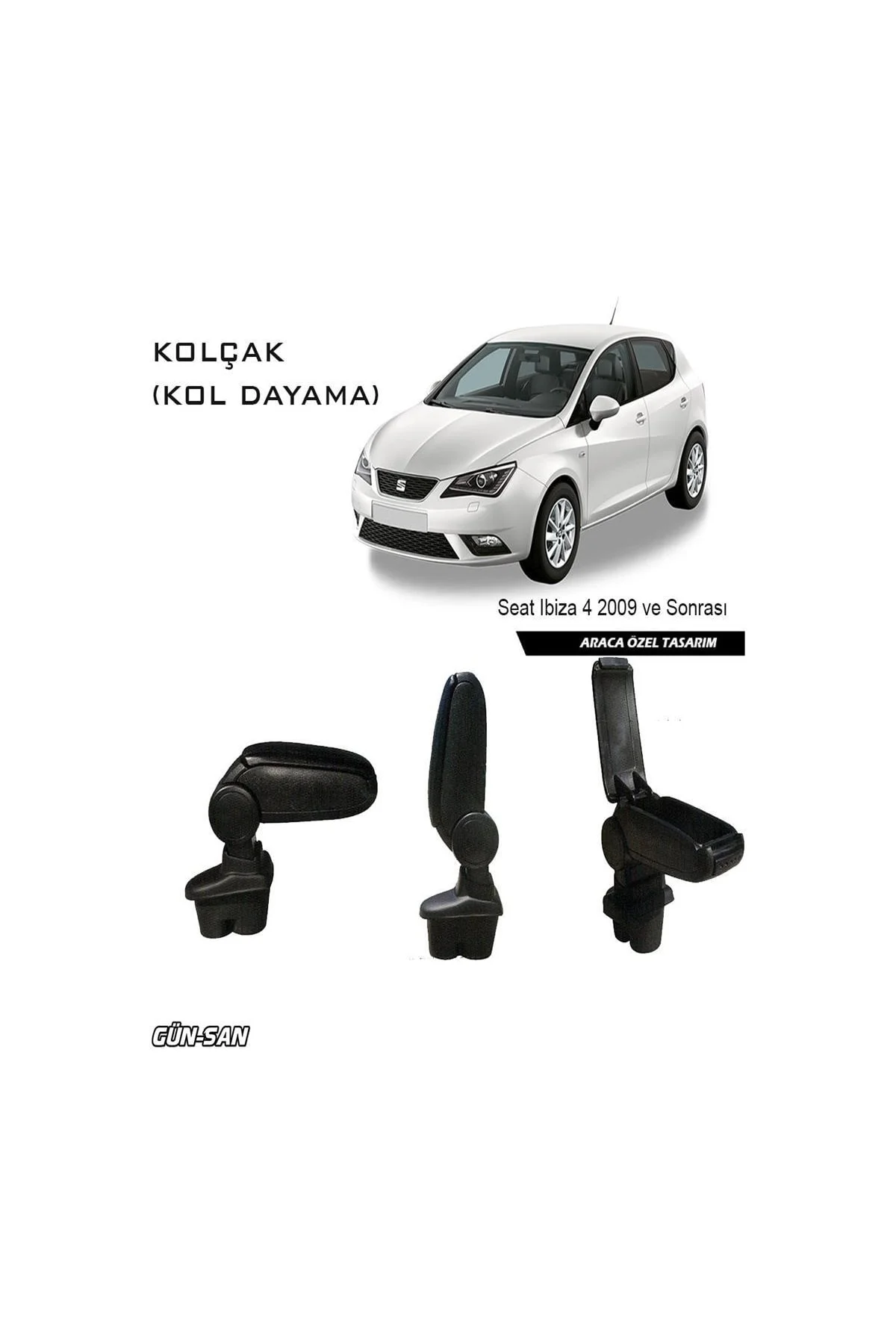 Seat Ibiza 4 2009-2016 Uyumlu Siyah Kol Dayama