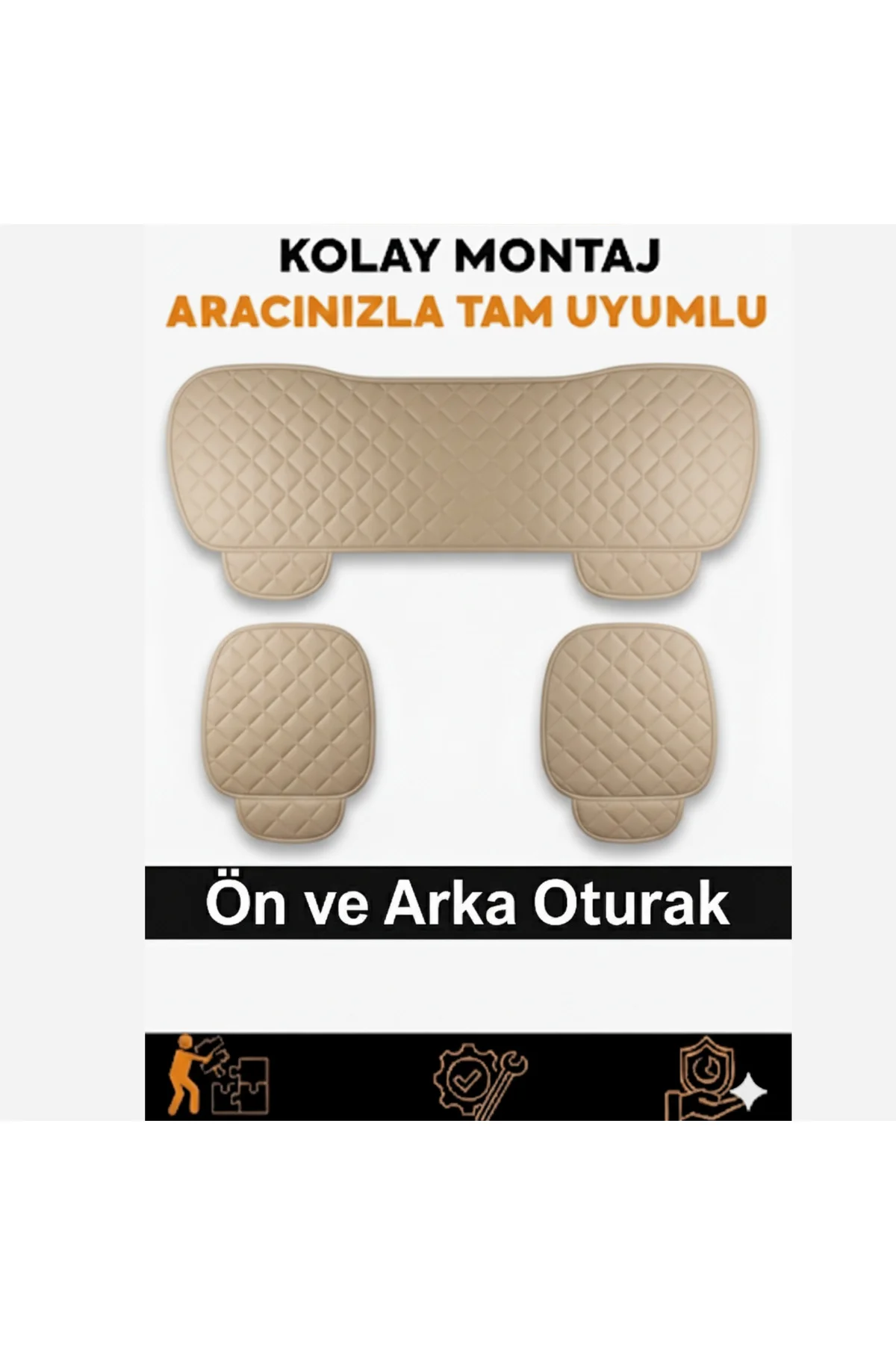 Seat Ibiza 6L 5 Kapı 2002-2009 3 Parça Deri Oturak Oto Koltuk Minderi Terletmez Kaymaz Taban Bej Fiyatı, Yorumları ve Özellikleri