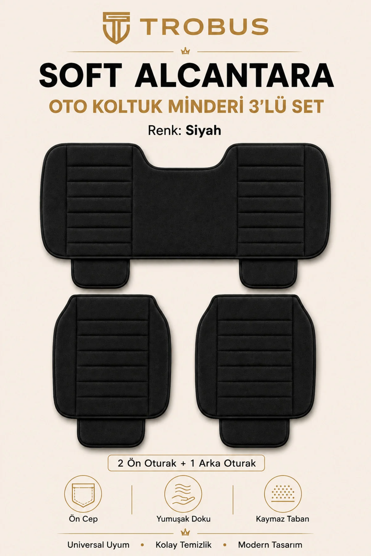 Seat Ibiza 6L 5 Kapı 2002-2009 Soft Alkantara Baby Face 3'lü Oturak Minder Siyah Fiyatı, Yorumları ve Özellikleri