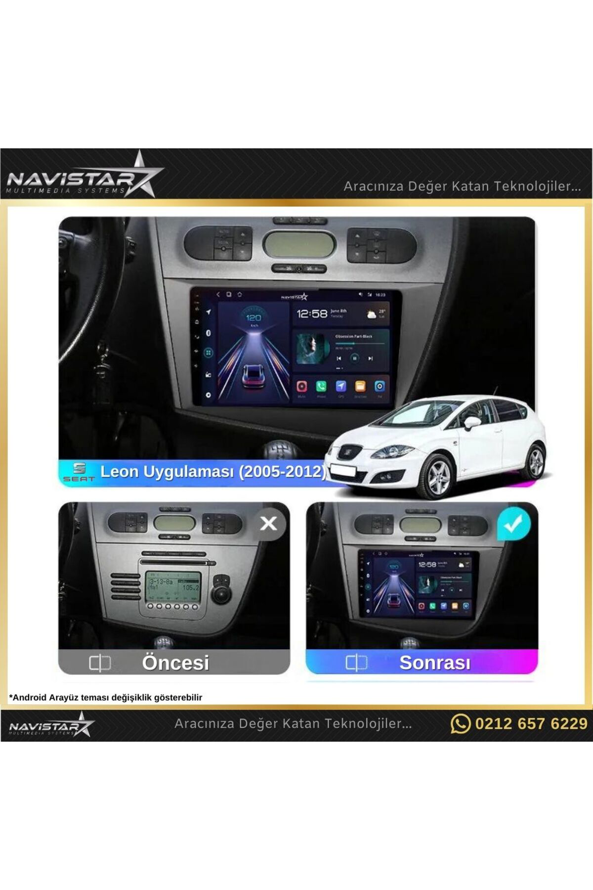 Seat Leon 2005-2012 Model 2gb 64gb Android 13 Kablosuz Carplay Na