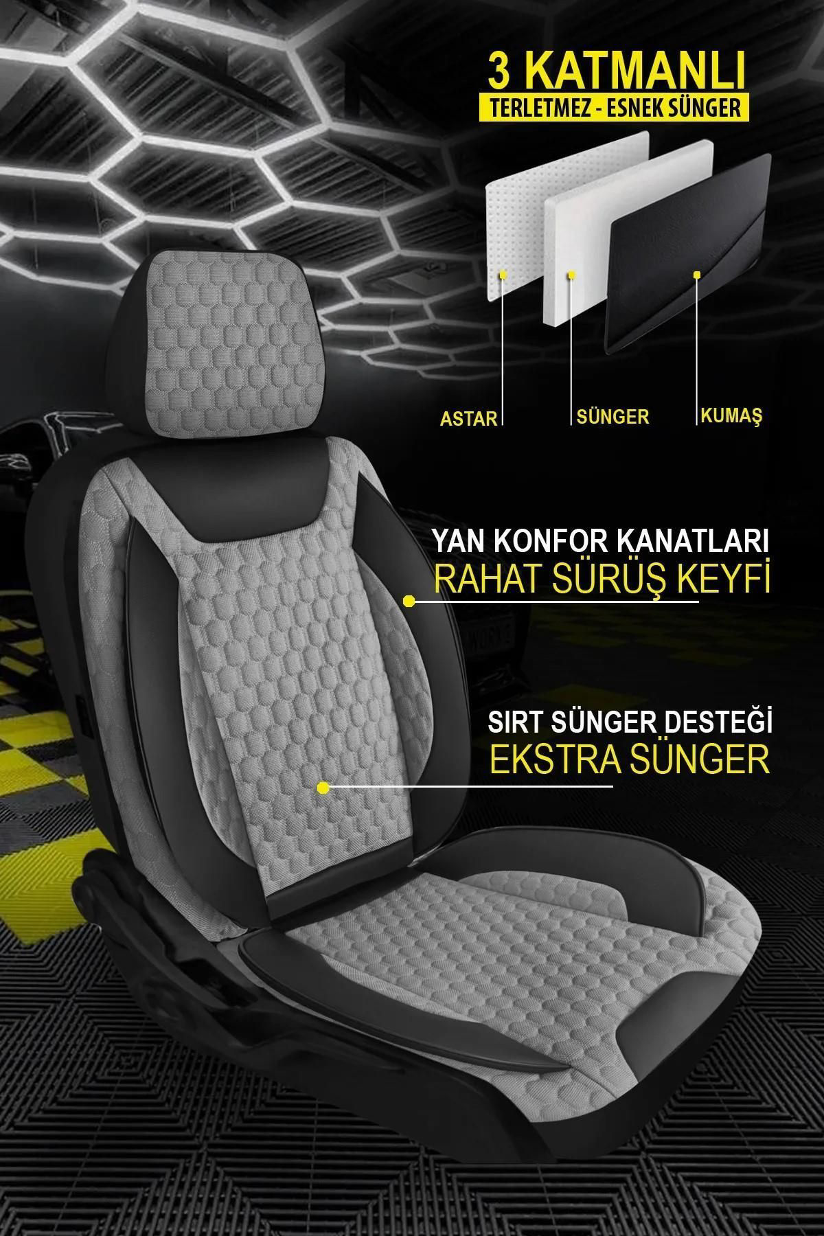 SEAT LEON 2006-2013Uyumlu Oto Koltuk Kılıfı Platinium Serisi - Fü
