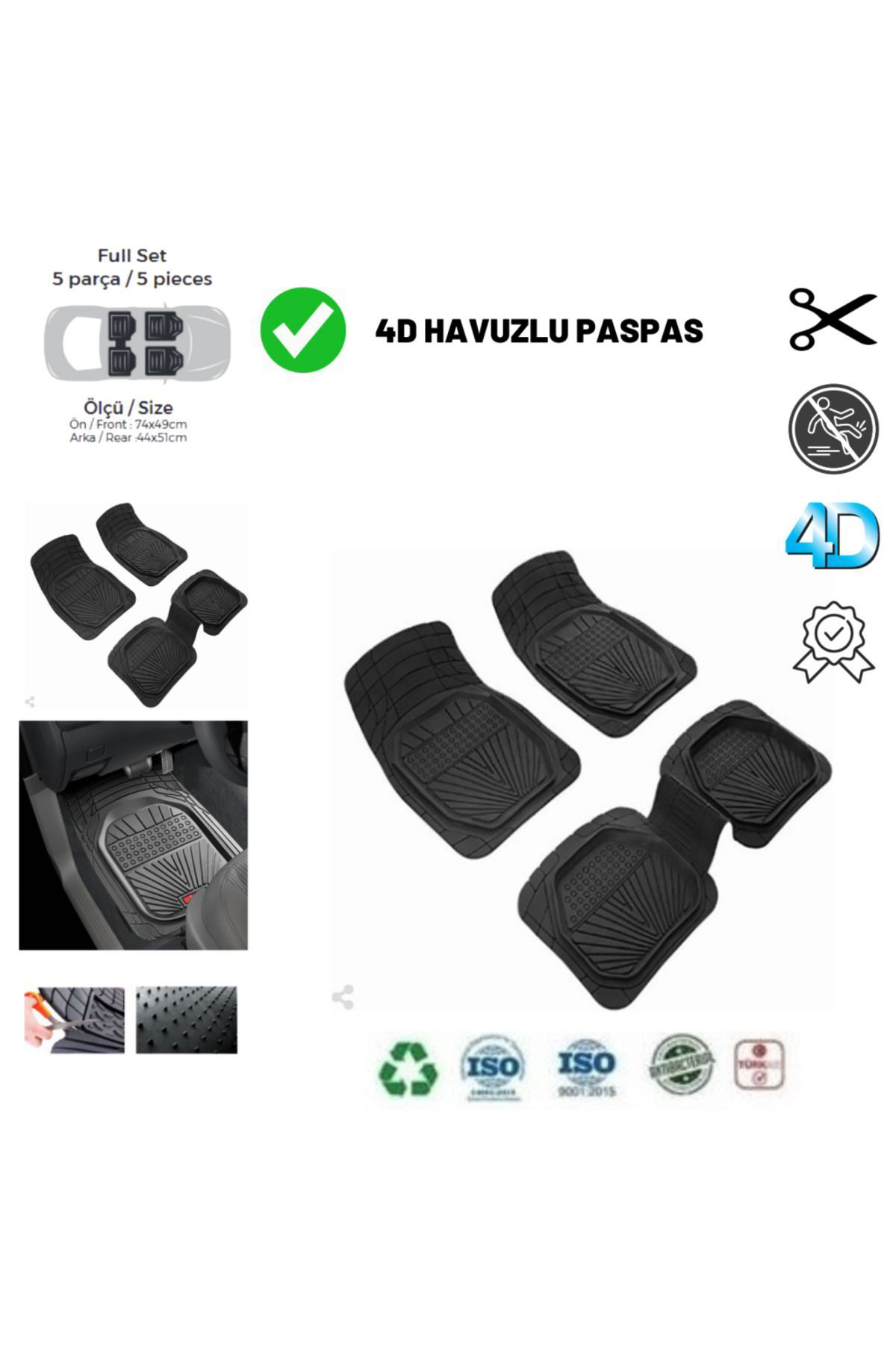 Zeyno Ticaret Seat Leon 2009 Uyumlu Havuzlu Üniversal Yeni Nesil Plus Paspas Si