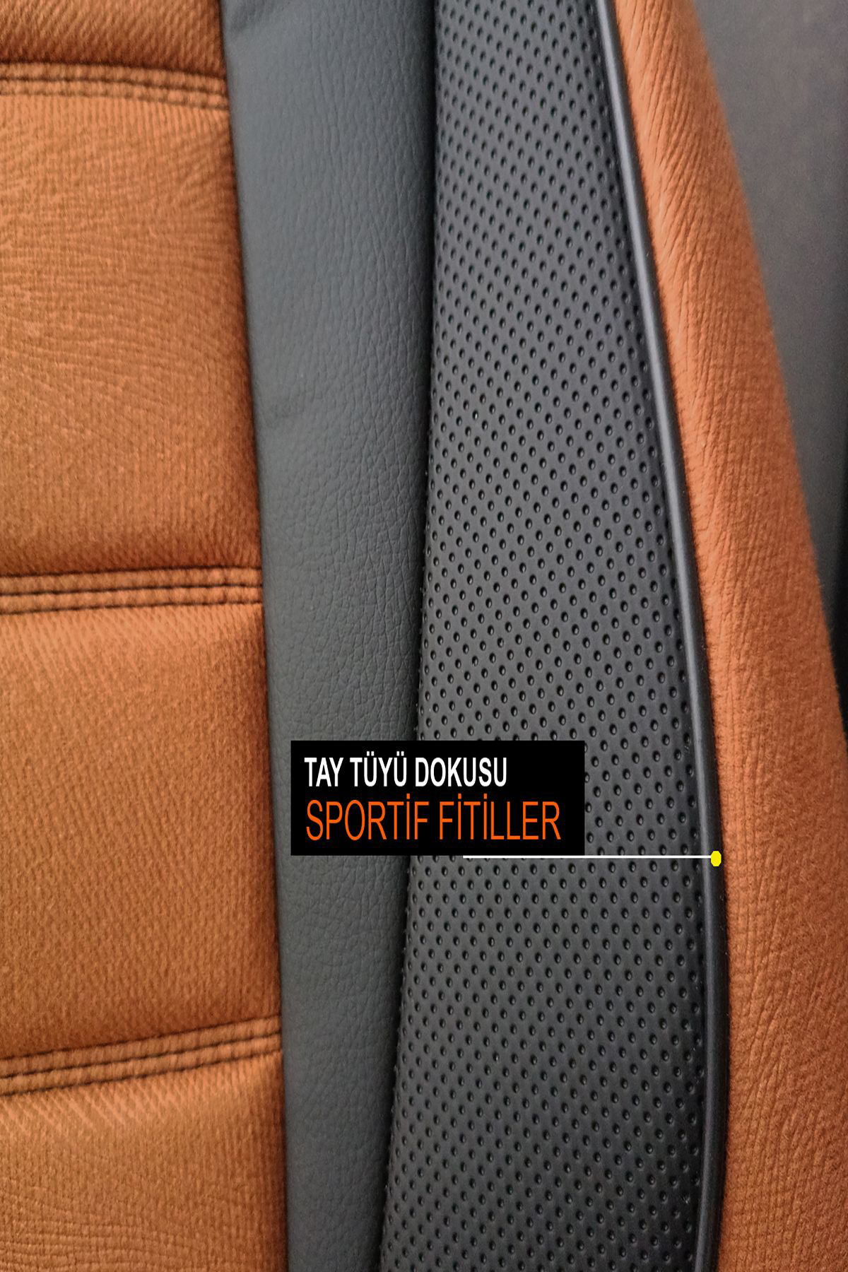 Nice Shop Seat Leon 2020- Uyumlu Oto Koltuk Kilifi Enigma Serisi - Taba