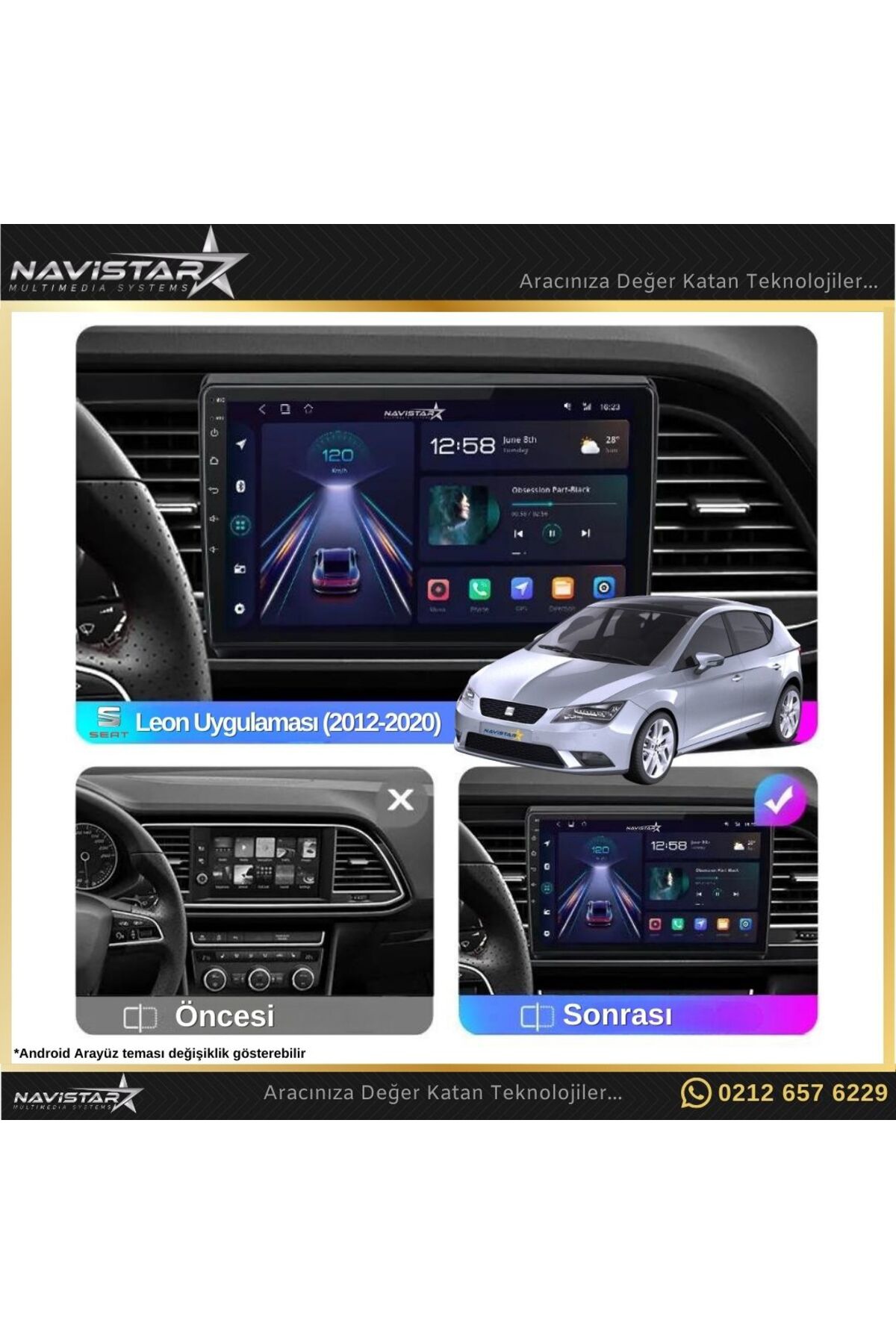 Seat Leon 4gb 64gb 2012-2020 Model Android 13 Kablosuz Carplay Na