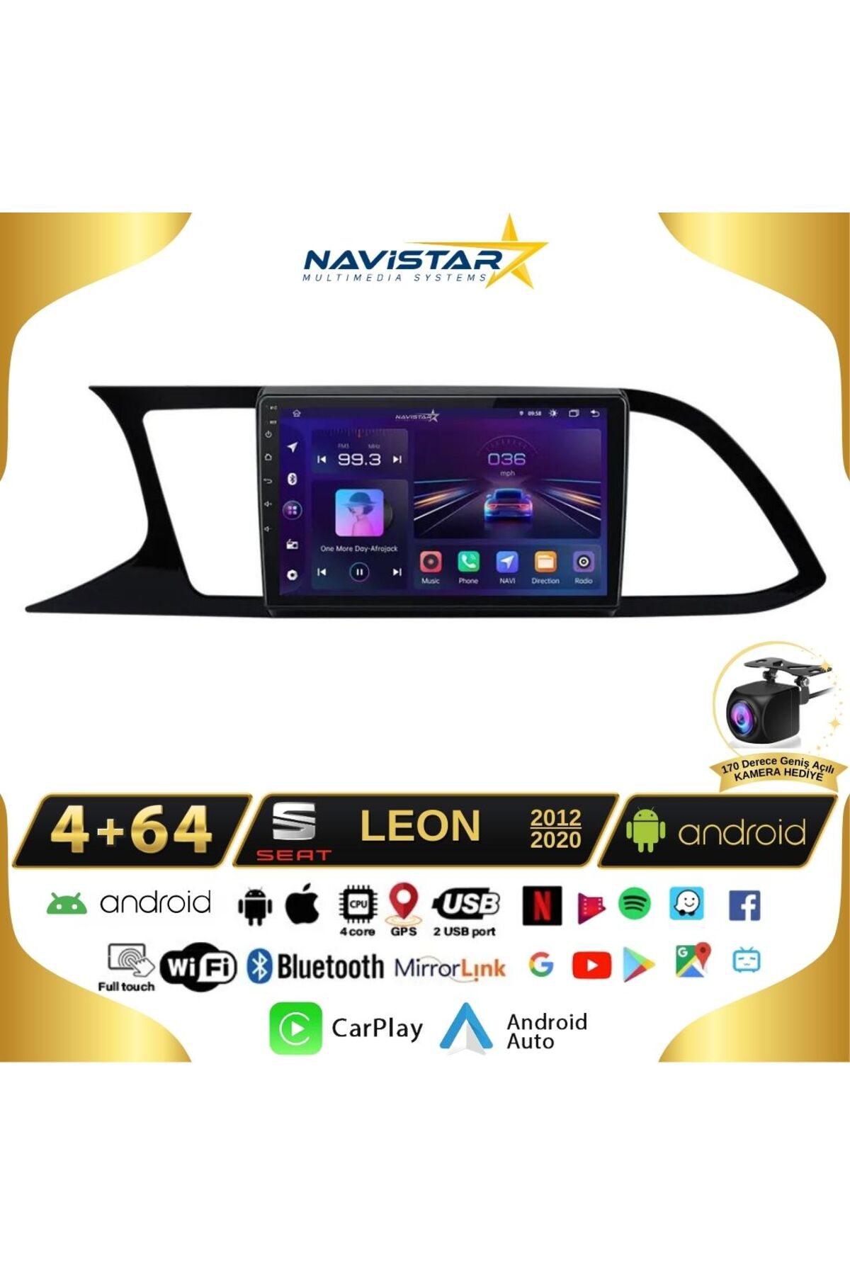 Seat Leon 4gb 64gb 2012-2020 Model Android 13 Kablosuz Carplay Na