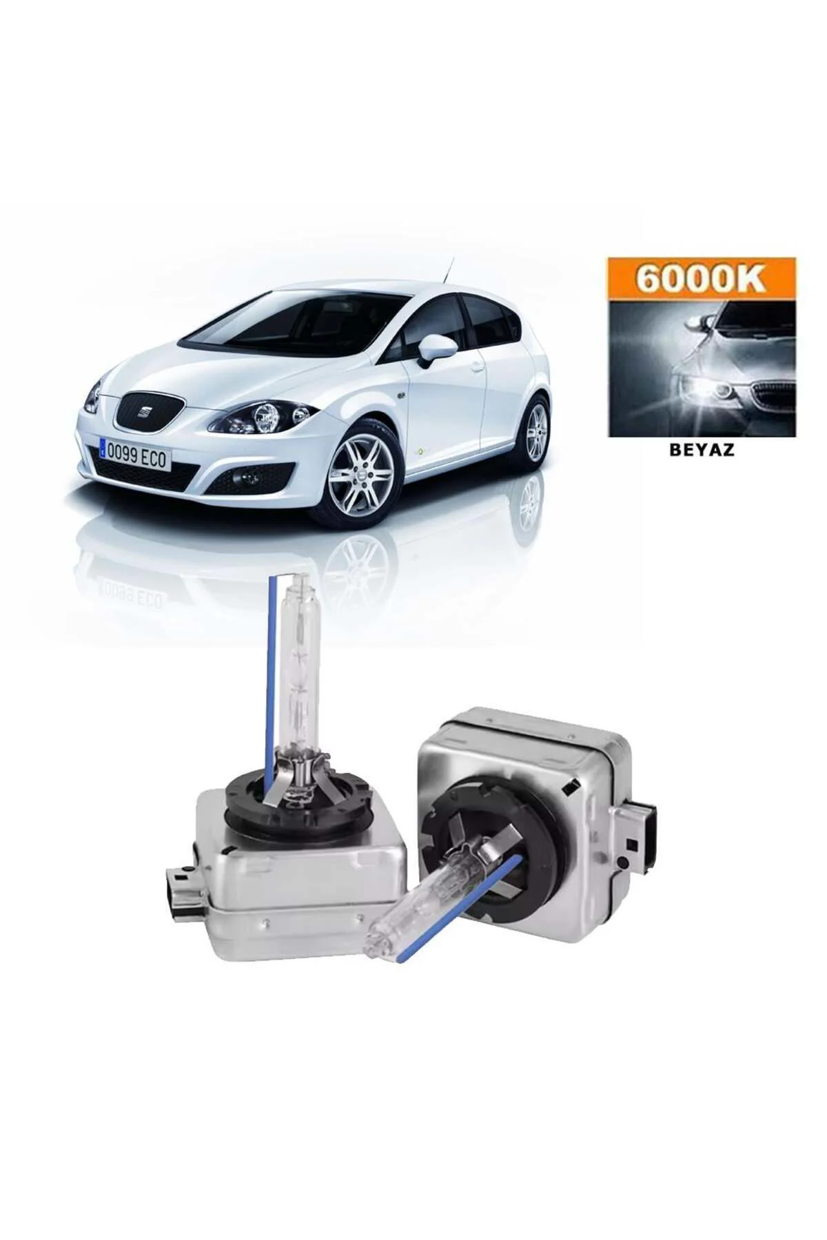 Seat Leon MK2 2006-2012 D1S / D1R 6000K Beyaz HID Xenon Ampul 2 A Seat Leon MK2 2006-2012 D1S / D1R 6000K Beyaz HID Xenon Ampul 2 A