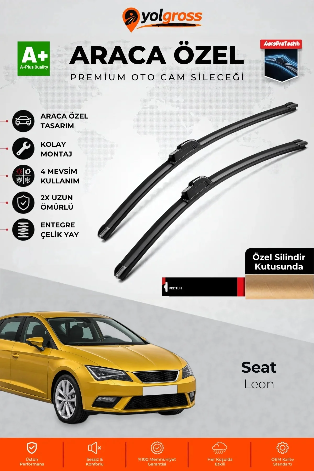 Seat Leon Ön Cam Silecek Seti 2012-2020 Premium Araca Özel 65-40 Cm A+ Kalite