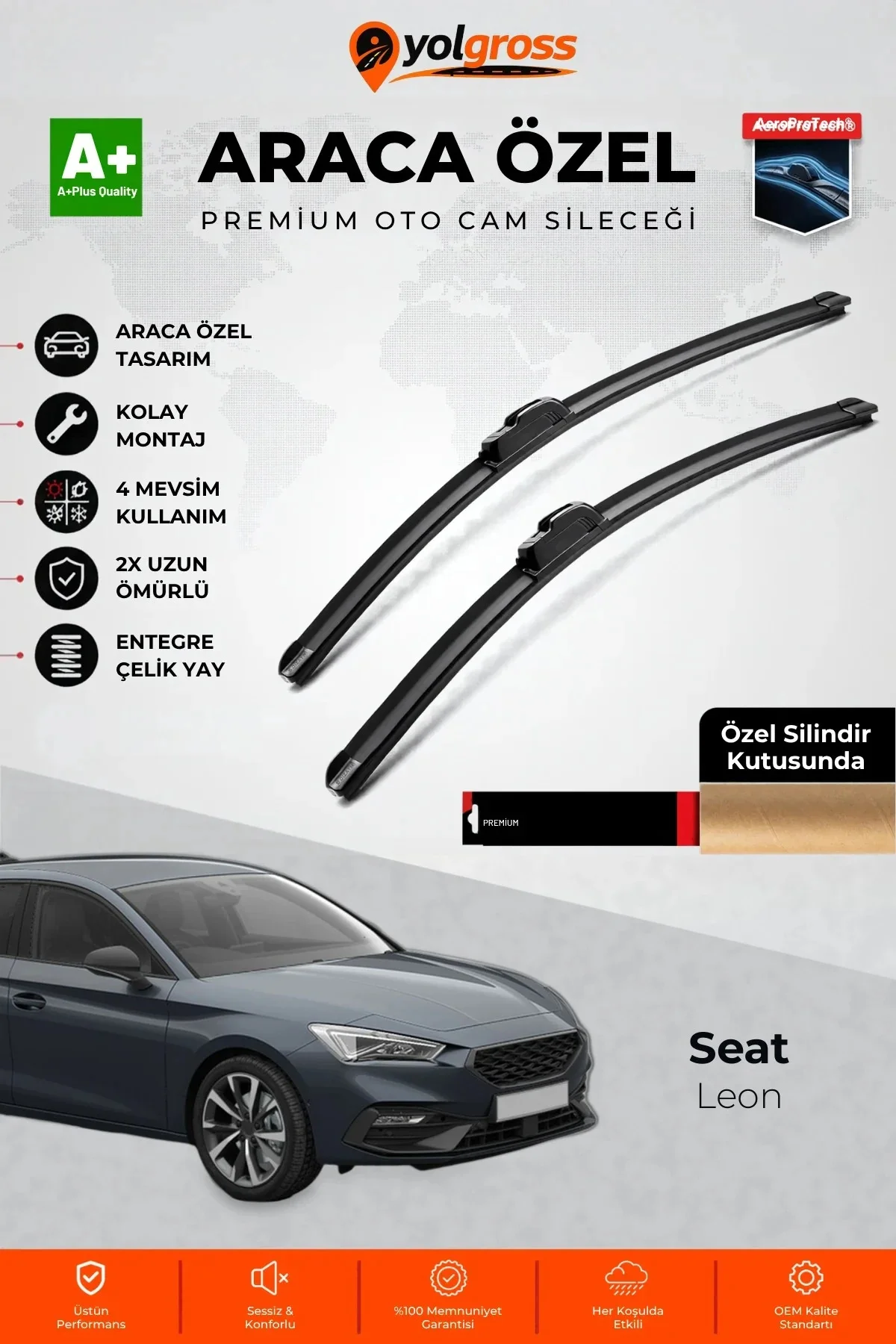 Seat Leon Ön Cam Silecek Seti 2020 Üzeri Premium Araca Özel 65-45 Cm A+ Kalite