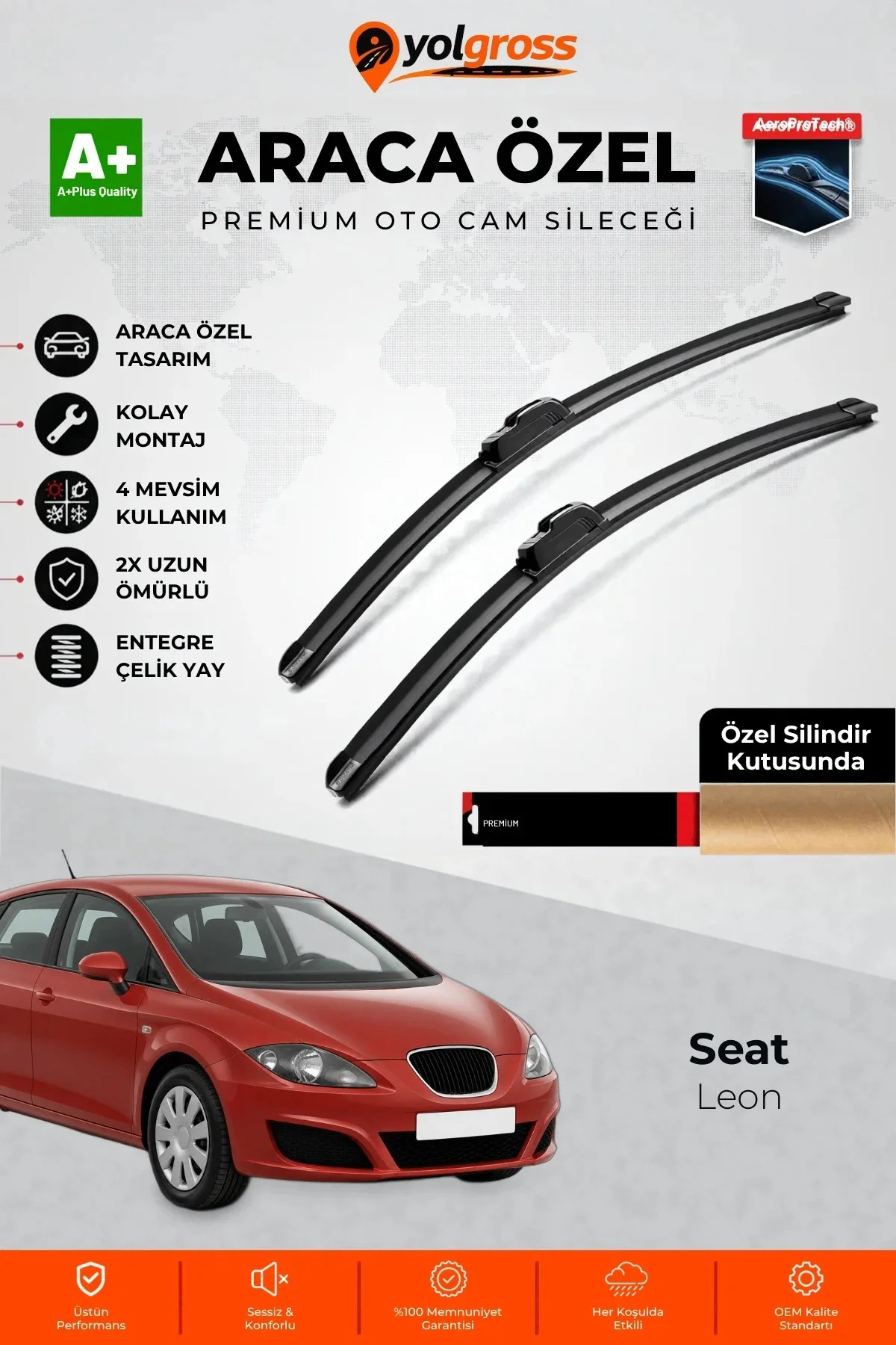 Seat Leon Ön Cam Silecek Seti 2005-2012 Premium Araca Özel 65-65 Cm A+ Kalite Seat Leon Ön Cam Silecek Seti 2005-2012 Premium Araca Özel 65-65 Cm A+ Kalite