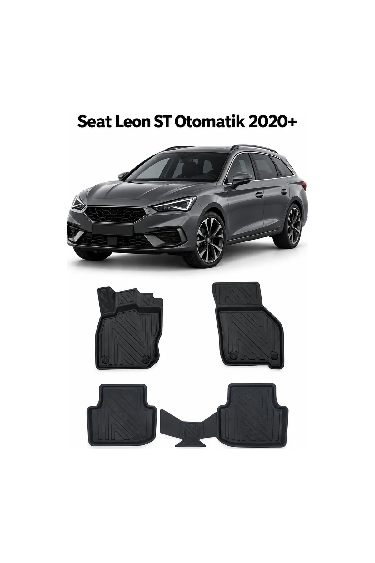 Seat Leon St Otomatik 2020 Sonrası Karbon Desenli Premium 3D Havuzlu Oto Paspas