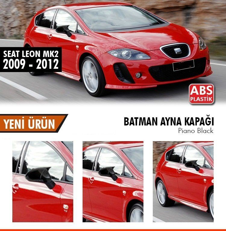 Seat Leon Uyumlu Mk2.5 Batman Yarasa Ayna Kapağı Piano Black / 20
