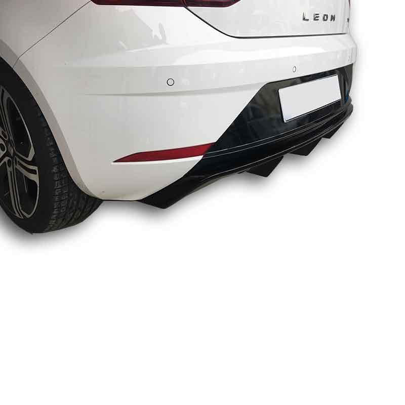 Seat Leon Uyumlu (2017 - 2019) Çift Çıkış Arka Tampon Eki - Difüz Seat Leon Uyumlu (2017 - 2019) Çift Çıkış Arka Tampon Eki - Difüz