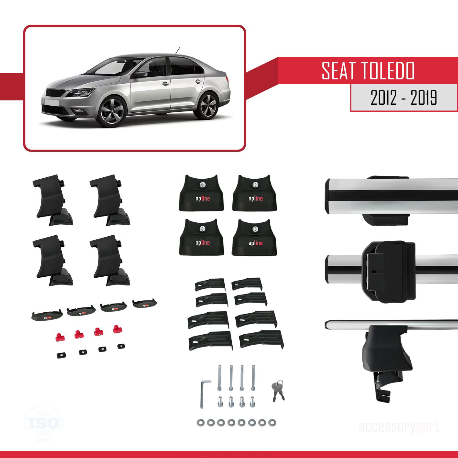 Seat Toledo 2012-2019 Arası ile uyumlu ACE-4 Ara Atkı Tavan Barı 