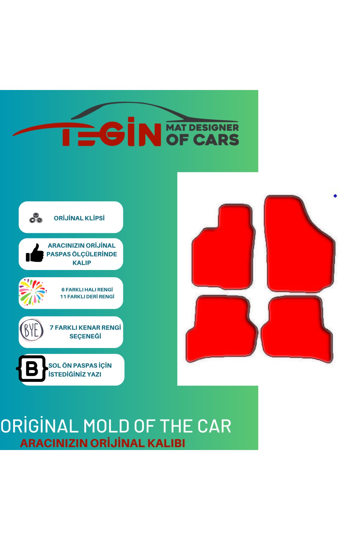 Seat Toledo 5p 2004-2009 Prime Siyah Deri Beyaz Kenar Paspas