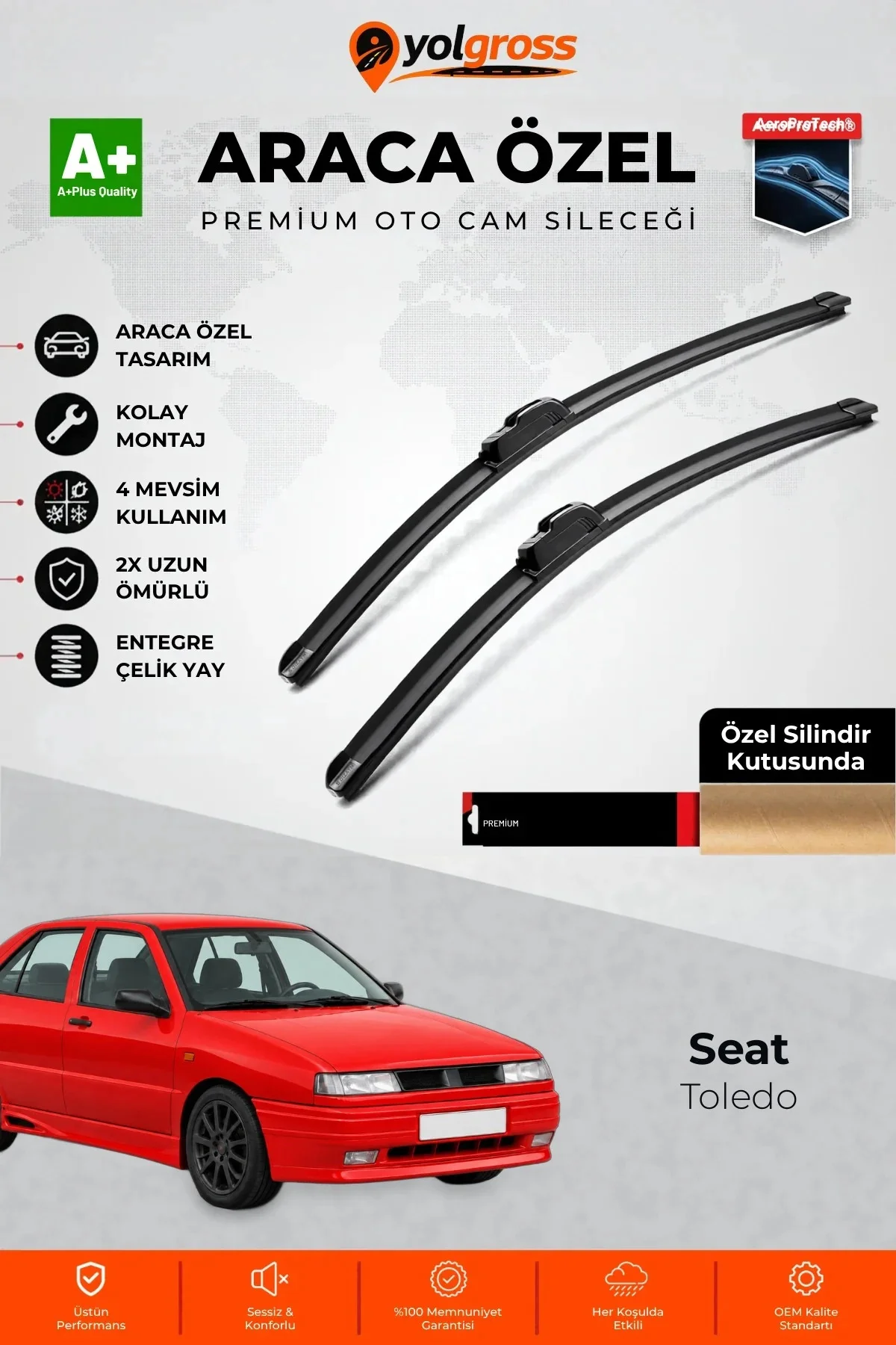 Seat Toledo Ön Cam Silecek Seti 1991-1999 Premium Araca Özel 50-50 Cm A+ Kalite