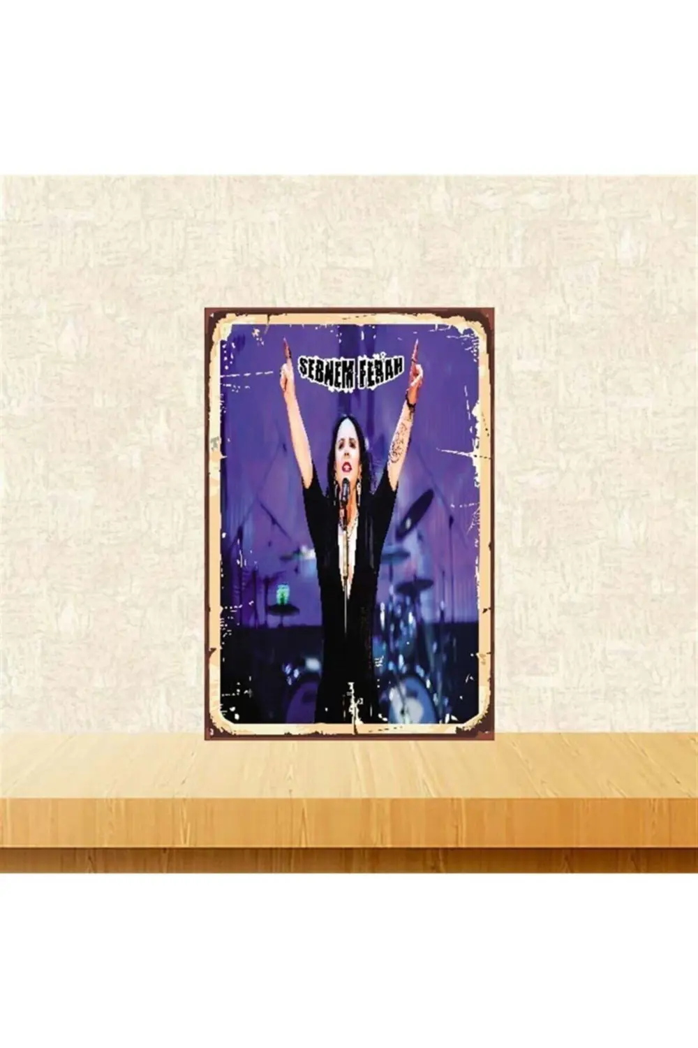 Şebnem Ferah Tasarımlı Retro Ahşap Poster