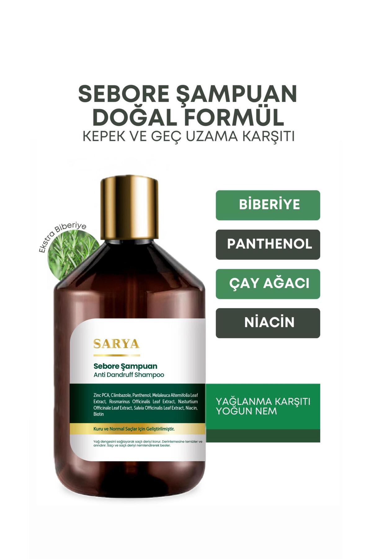 Sarya Sebore Anti Dandruff Kepek Karşıtı Ve Egzema Şampuan 500 Ml - Kur